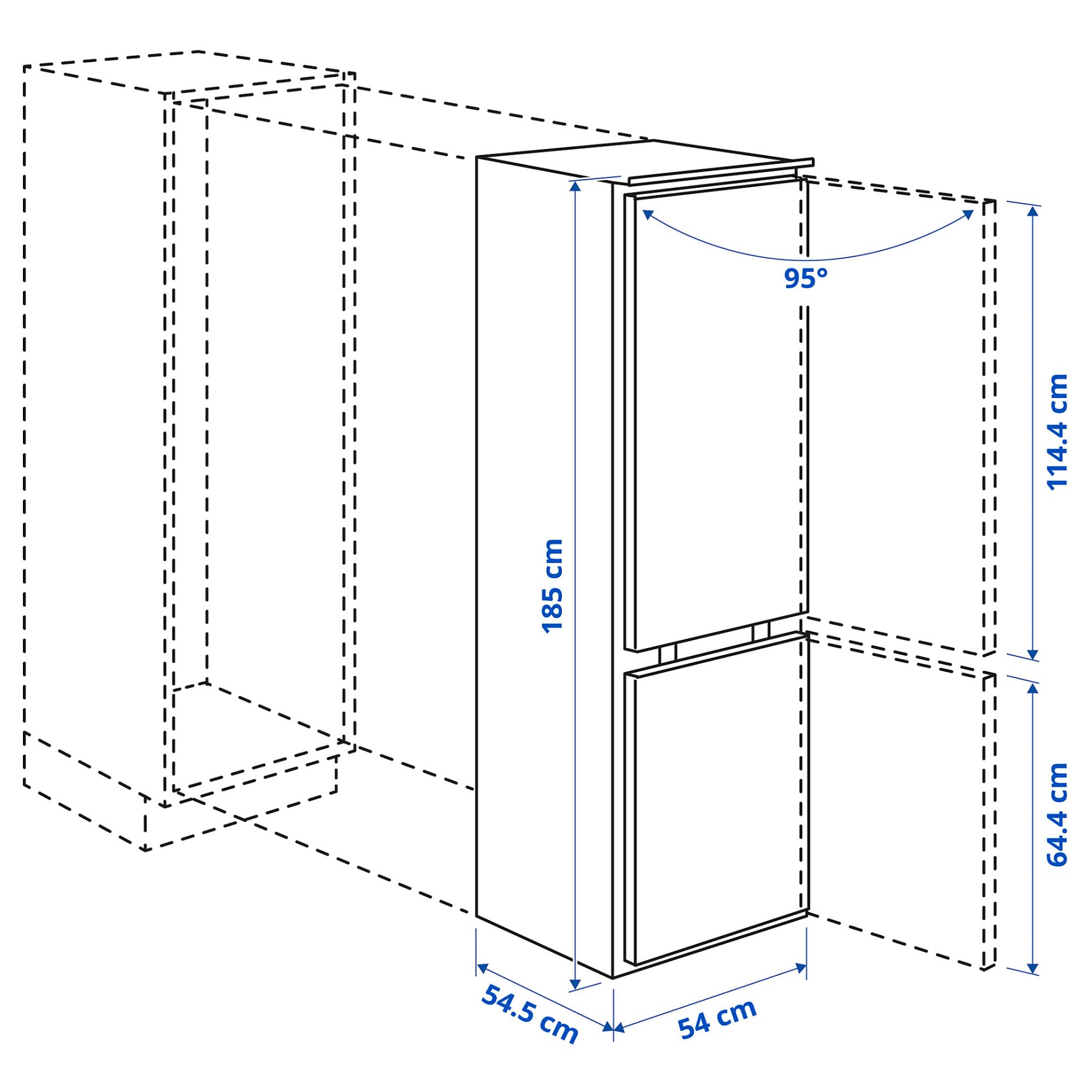 TINAD, хладилник/фризер, IKEA 500, вграден, 005.728.72