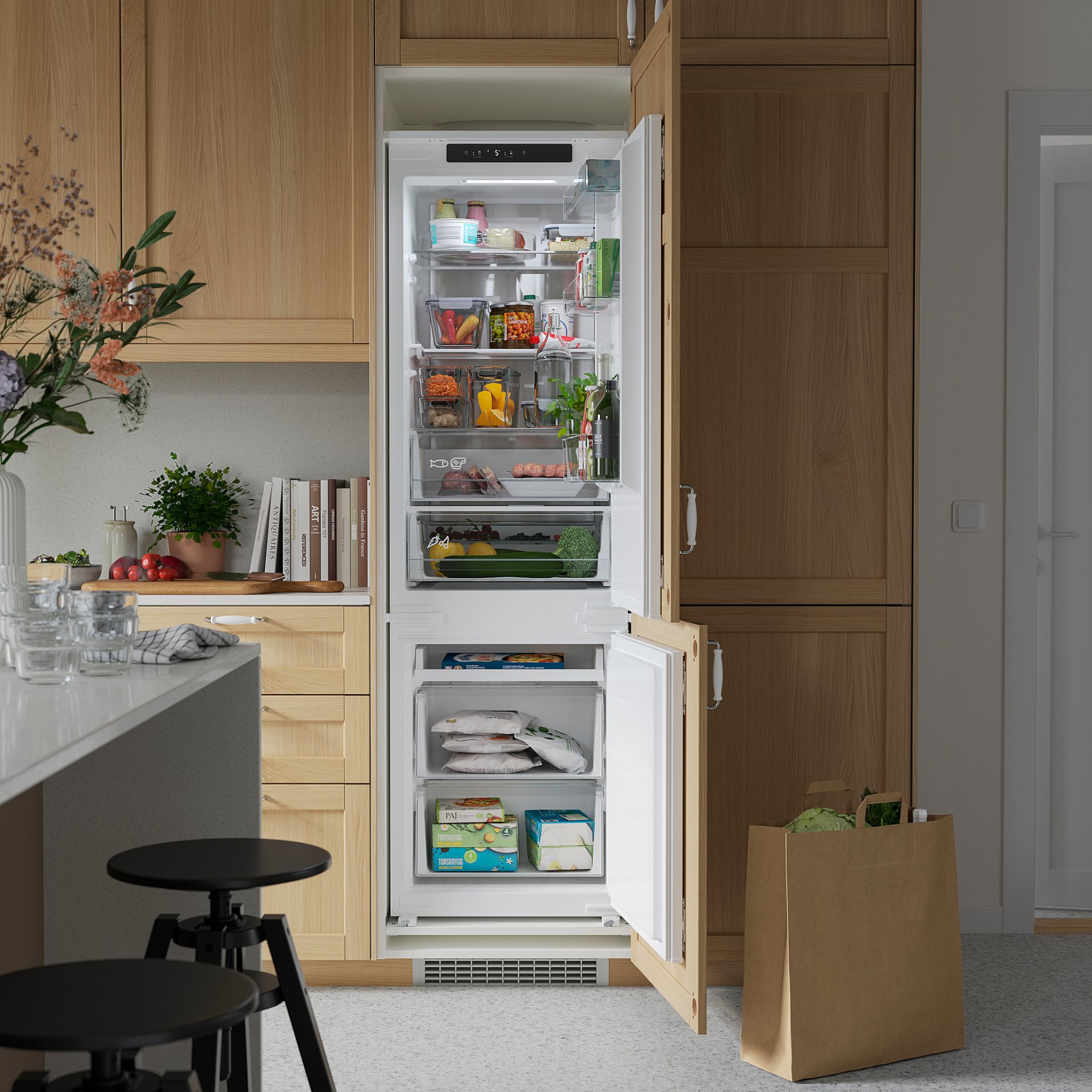 ÖVERNÄS, хладилник/фризер, IKEA 700, за вграждане, 005.730.46