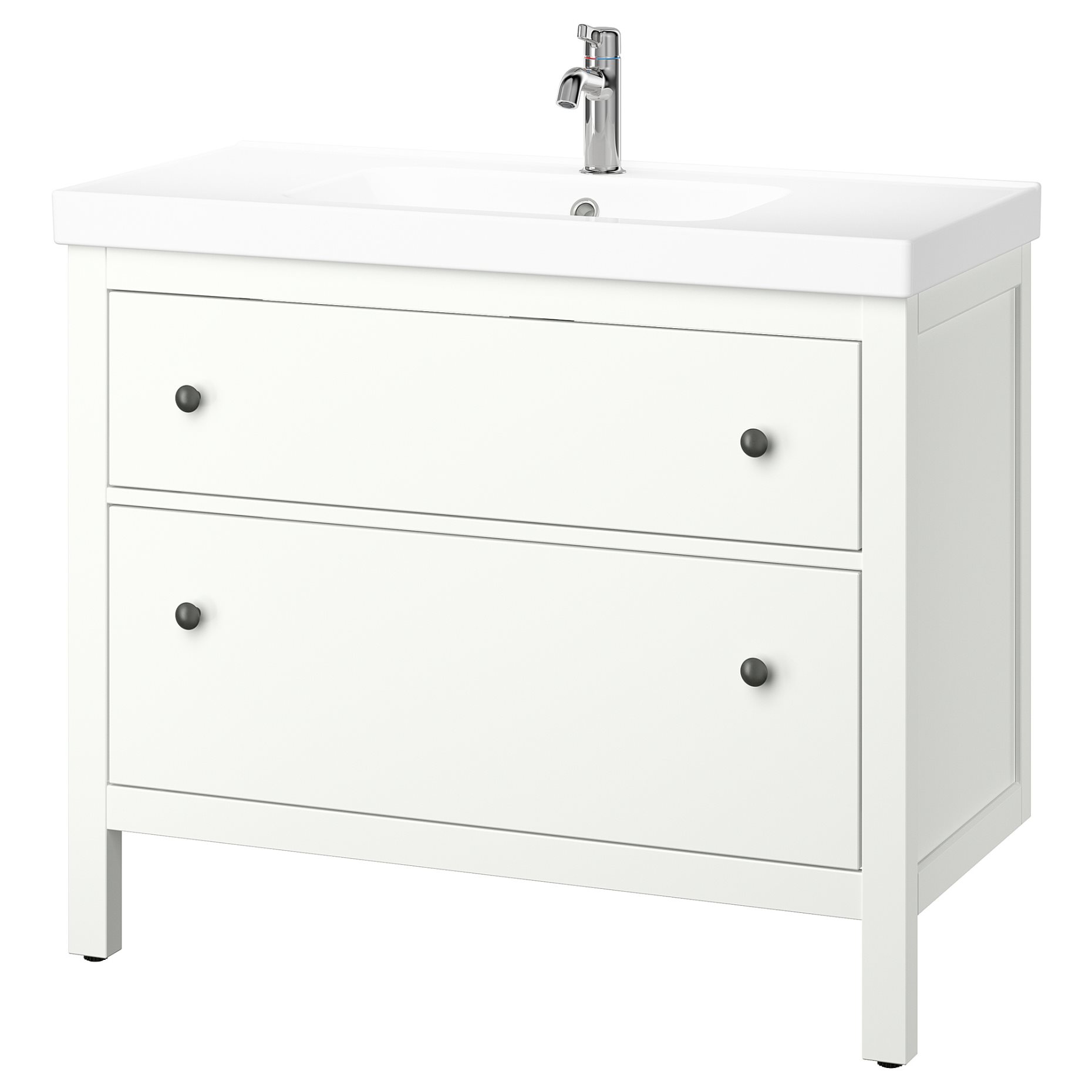 HEMNES/ORRSJON, Шкаф за мивка+чекм./мивка/смесител, 095.468.07