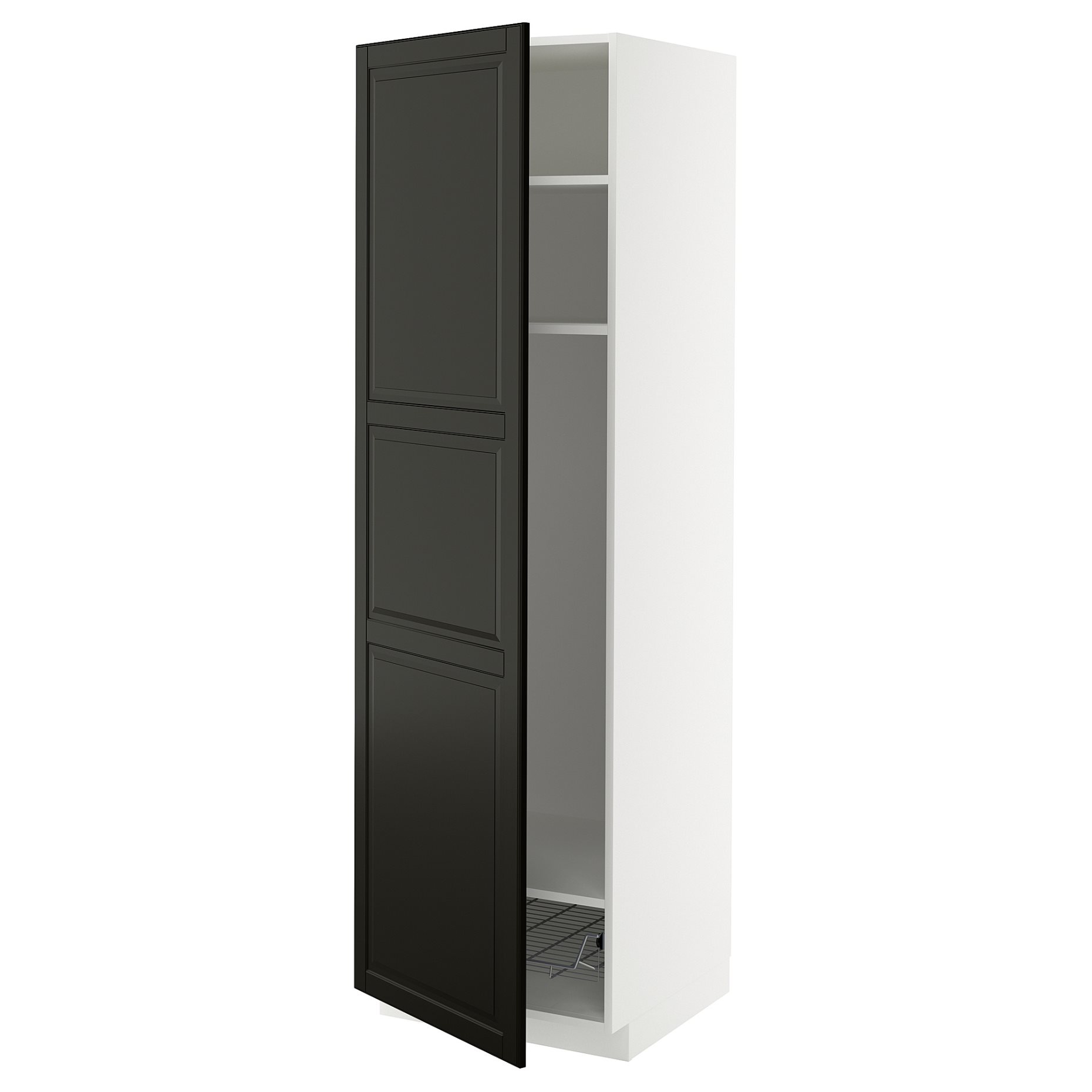 METOD, висок шкаф с рафтове/тел. кошница, 095.788.03