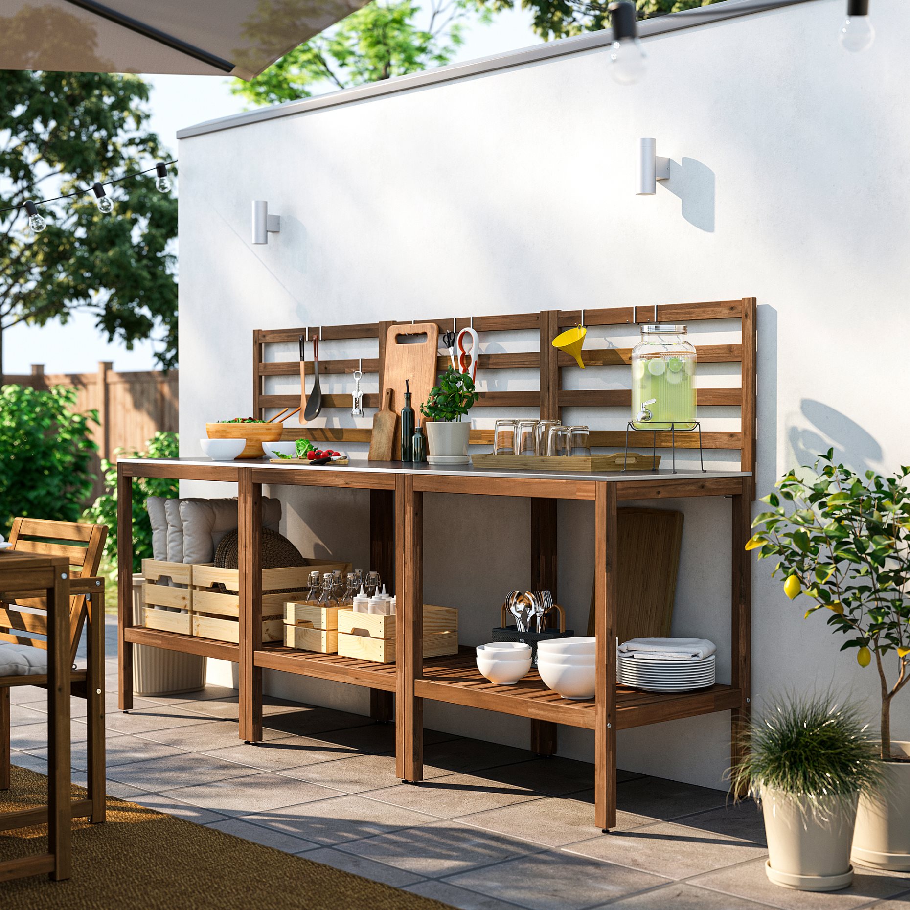 NÄMMARÖ, градинска кухня, 240x62 см, 096.155.27