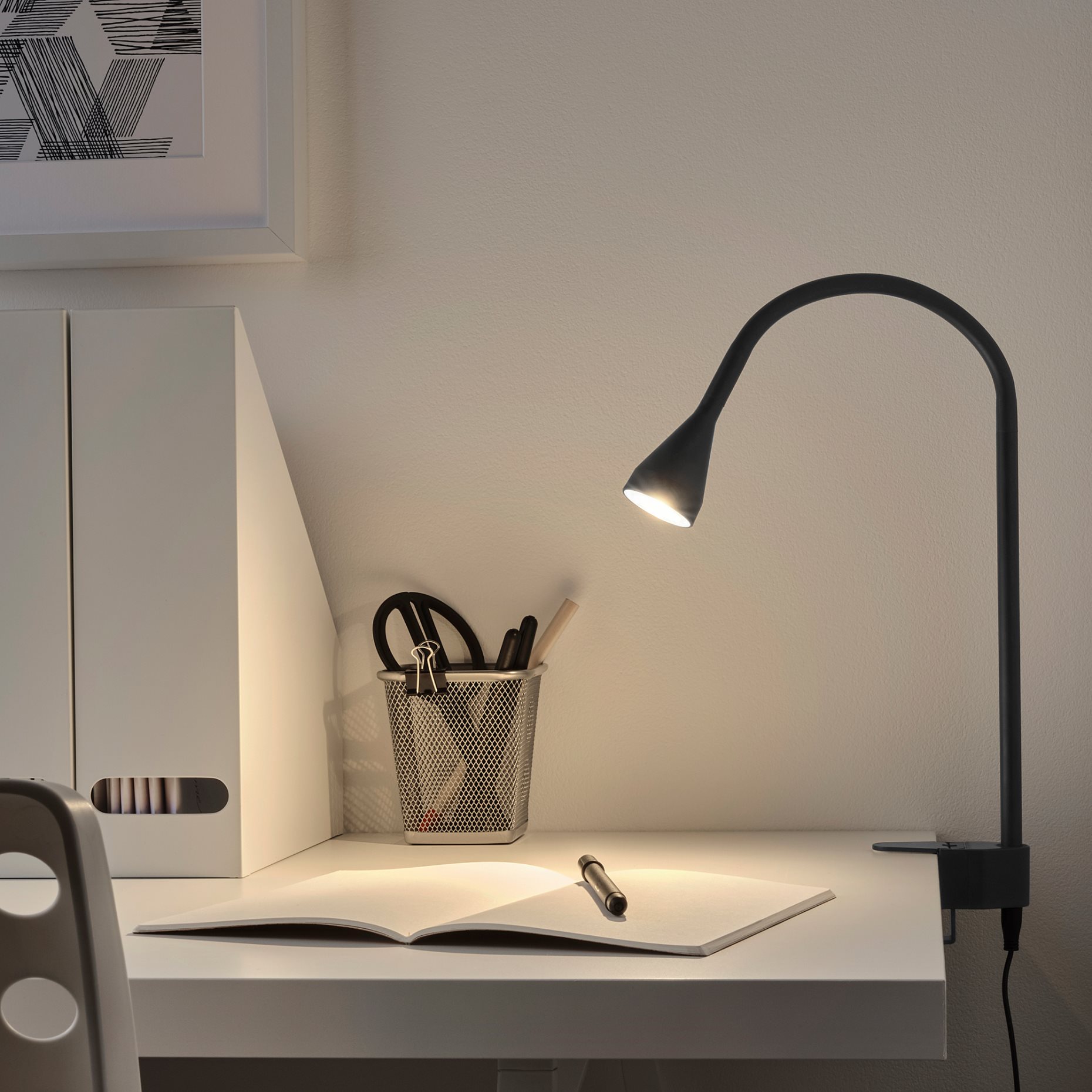 NÄVLINGE, LED стенна лампа/спот лампа с щипка, 104.082.73
