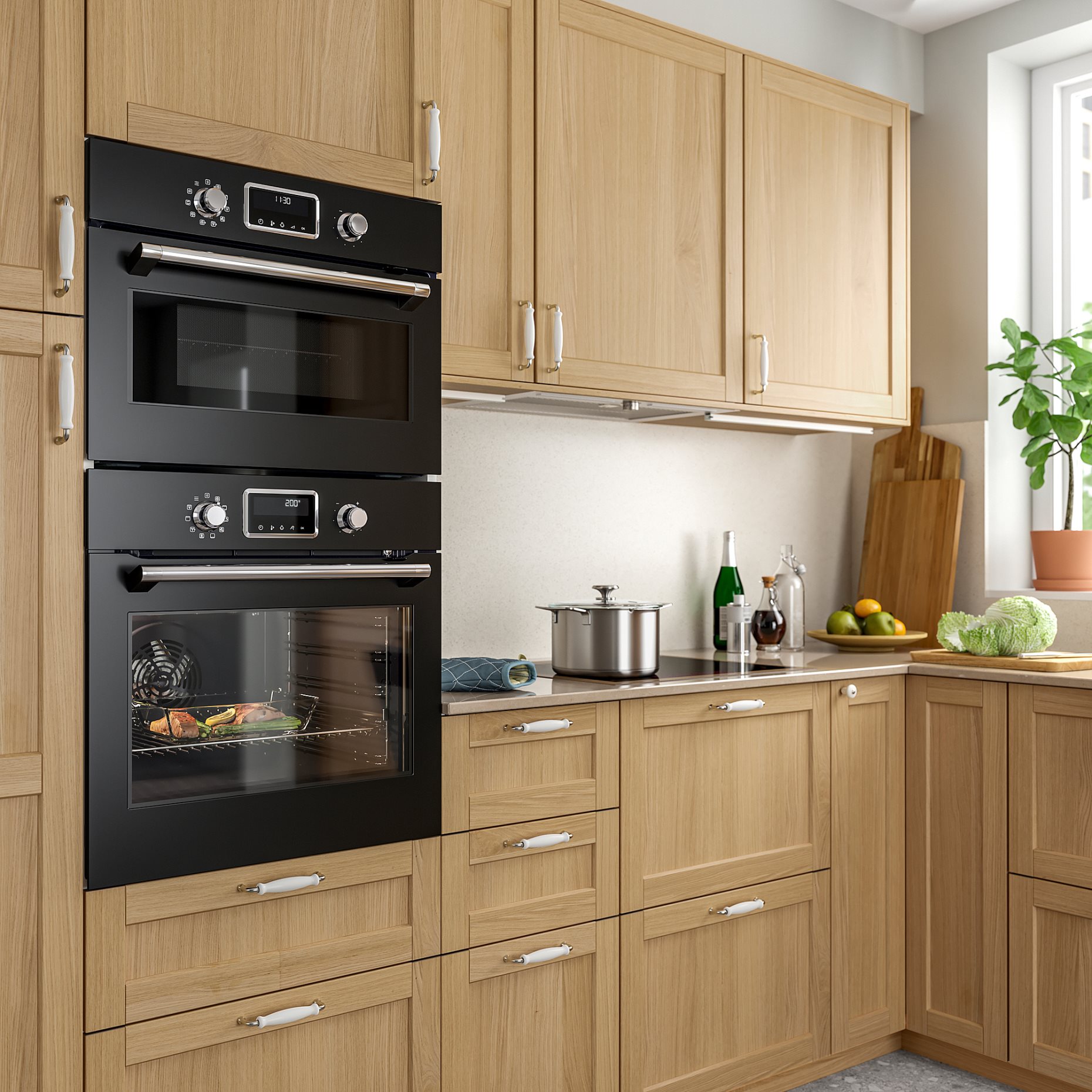 FORNEBY, Фурна с гор. въздух с директна пара, пиролитична IKEA 700, 105.568.95