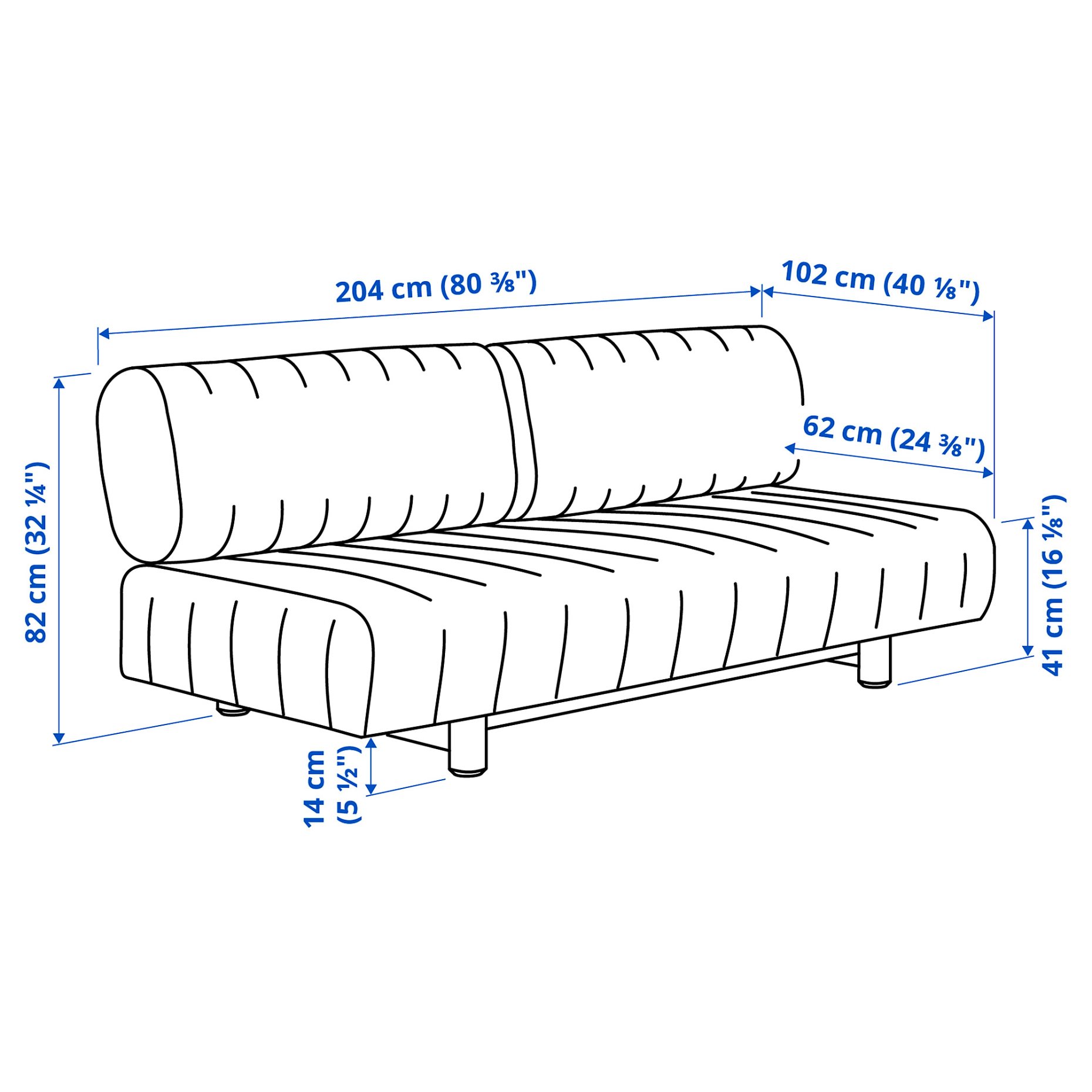 IKEA PS 2026, 3-местен разтегателен диван, 206.203.44