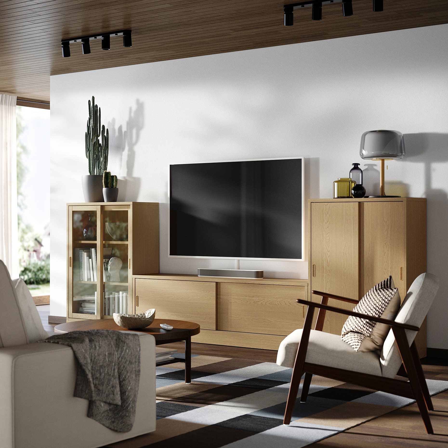 TONSTAD, TV/секция с плъзгащи се врати, 295.150.65