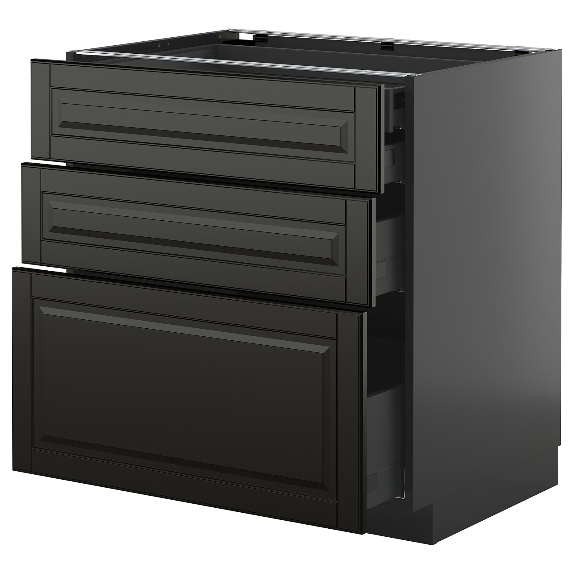 METOD/KNIVSHULT, долен шкаф с 3 чела/2 ниски + 1 средно + 1 високо чекм., 295.872.98