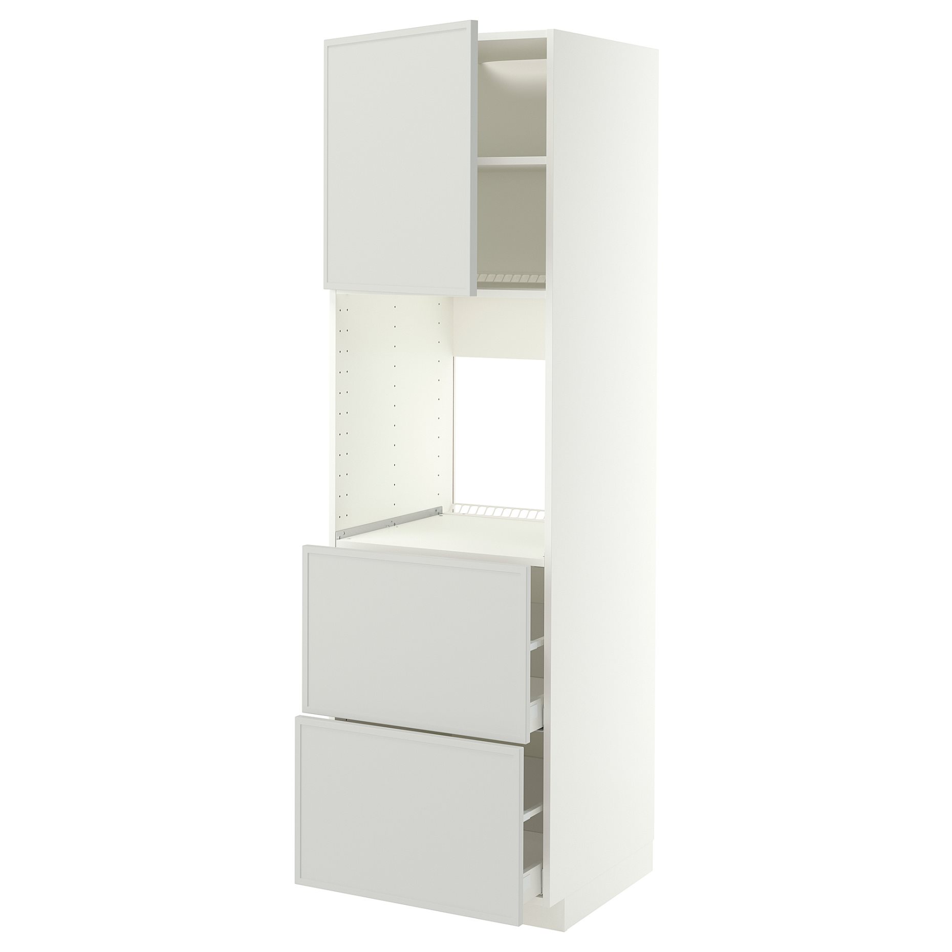 METOD/MAXIMERA, висок шкаф за фурна, чекм./2 чела/2 вис. чекм., 60x60x200 см, 296.052.35