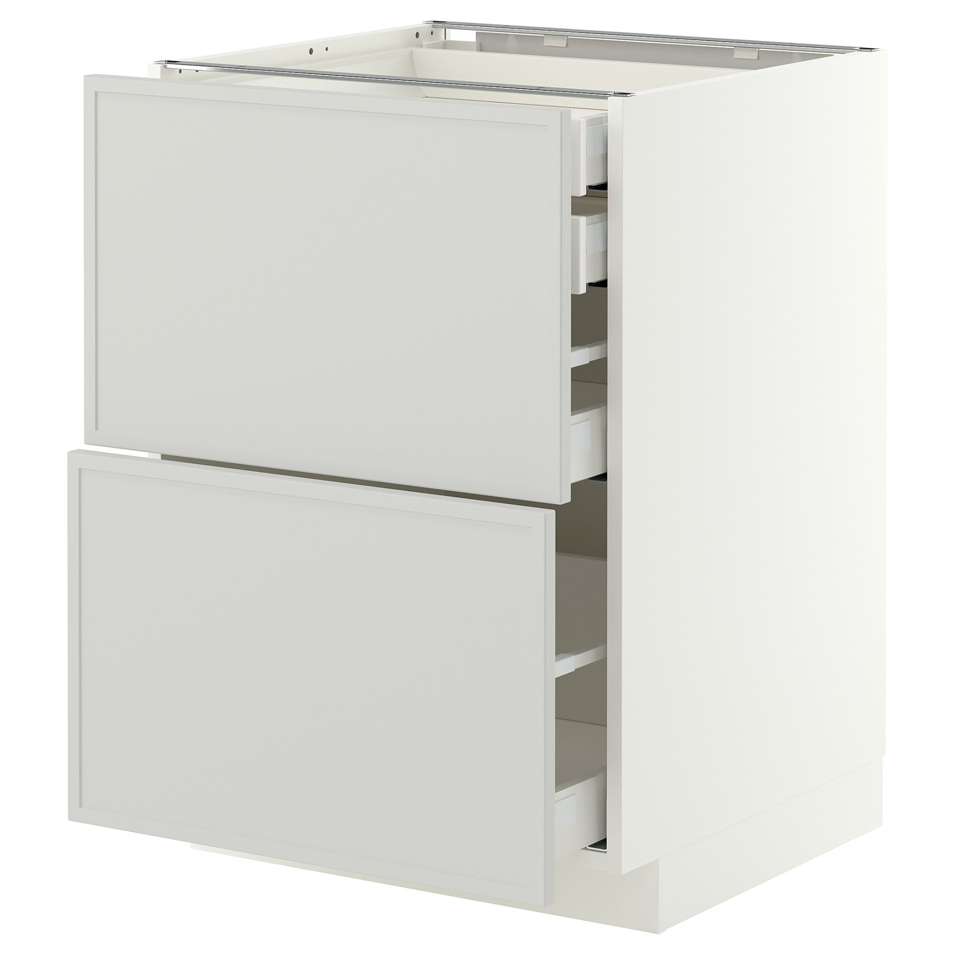 METOD/MAXIMERA, долен шкаф с 2 чела/2 ниски + 1 средно + 1 високо чекм., 60x60 см, 296.057.06