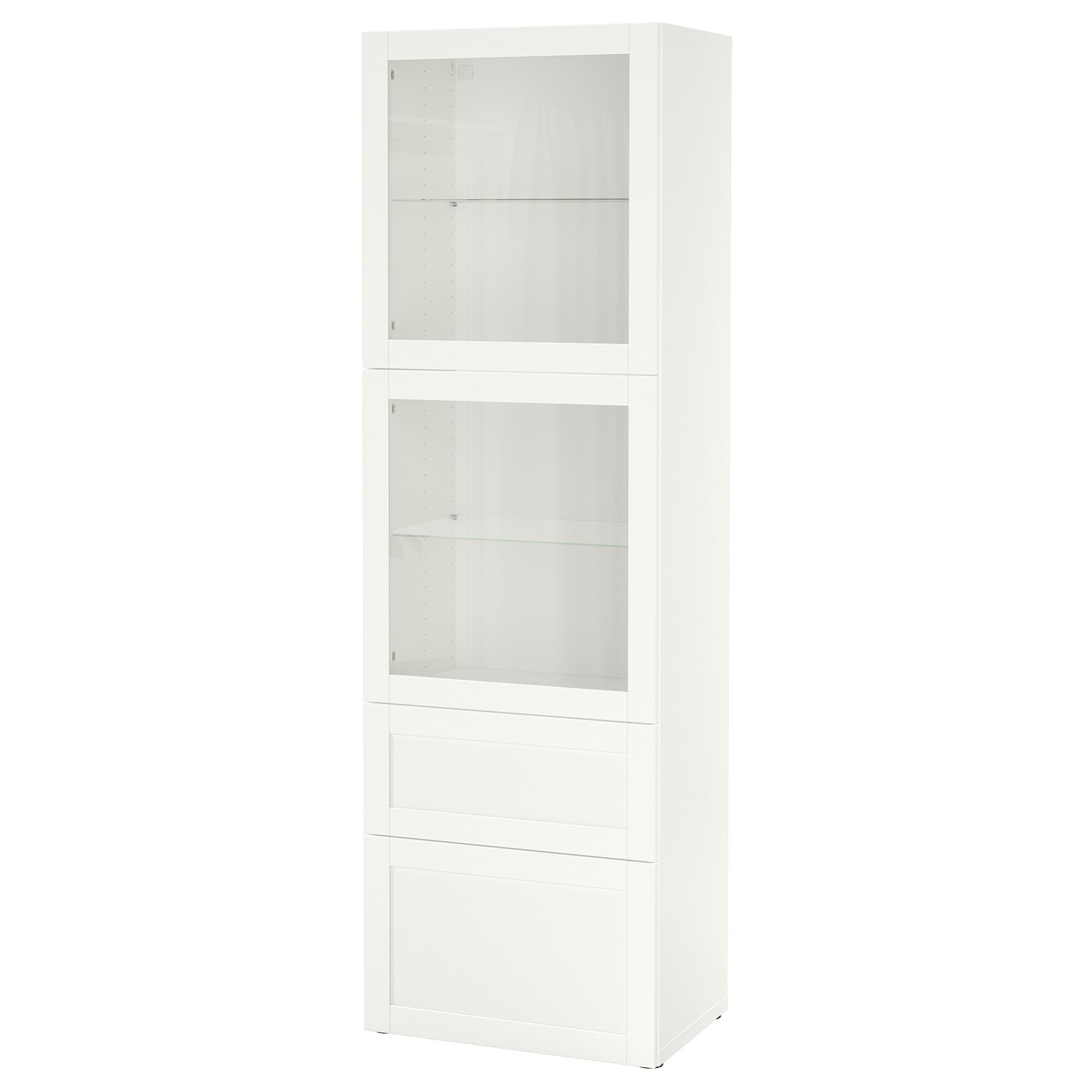 BESTÅ, комбинация със стъклени вратички, 60x42x193 см, 296.228.43