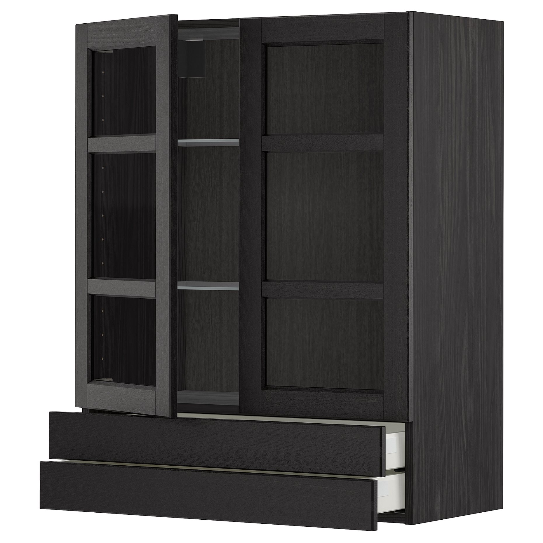 METOD/MAXIMERA, стенен шкаф с 2 стъкл врати/2 чекм, 394.531.99