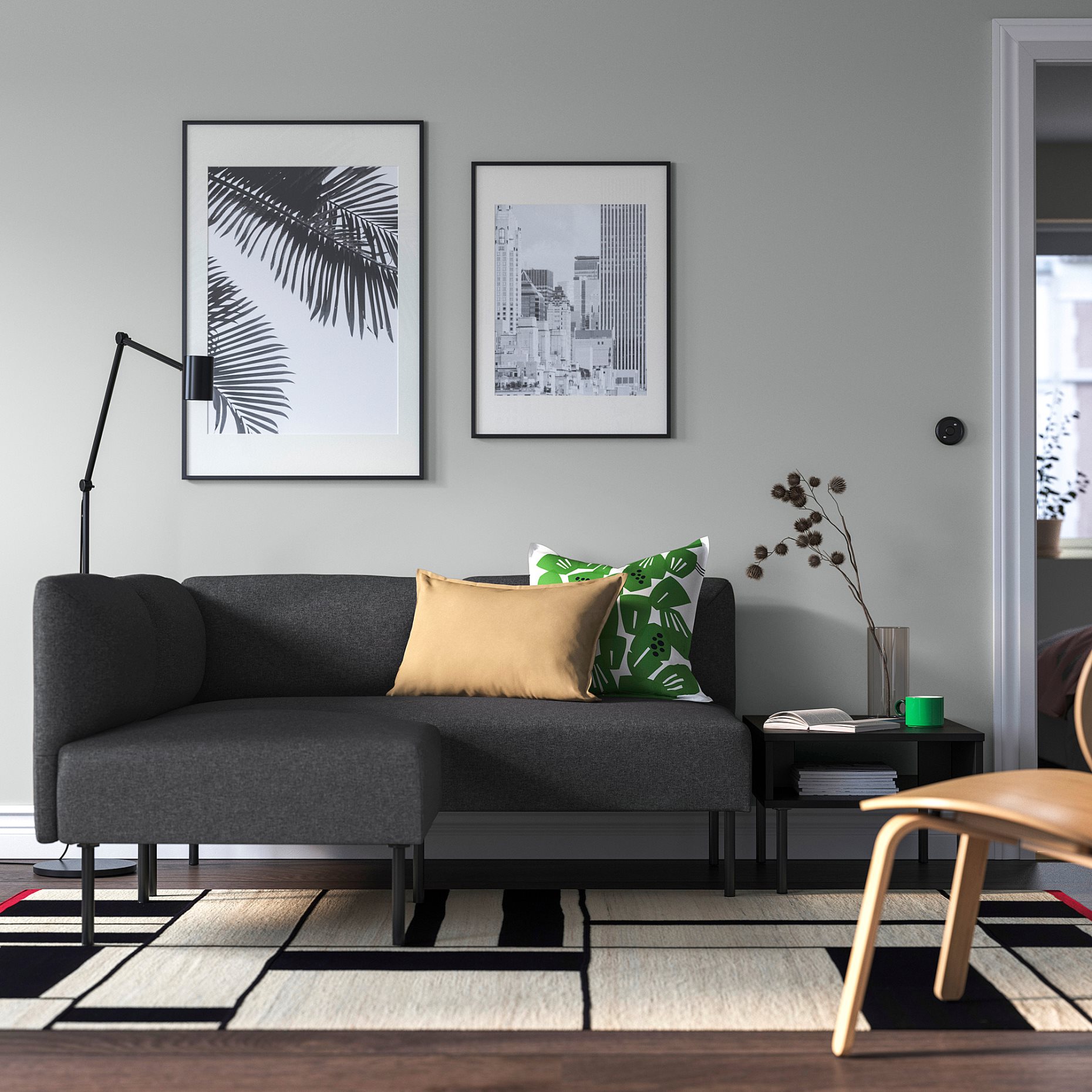 LILLEHEM, 2-местен модулен ъглов диван, 395.363.07