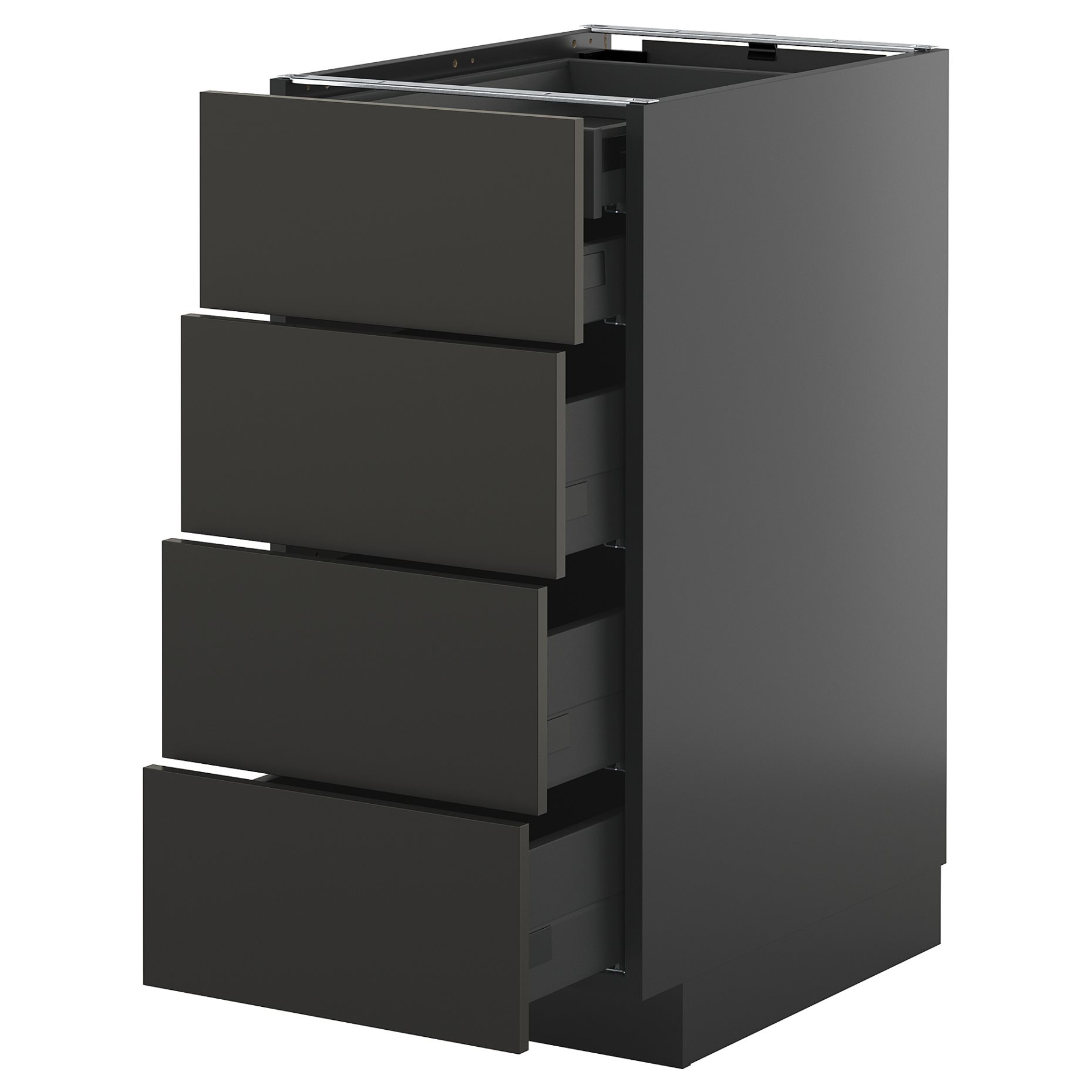 METOD/KNIVSHULT, долен шкаф с 4 чела/2 ниски + 3 средни чекмеджета, 395.875.23