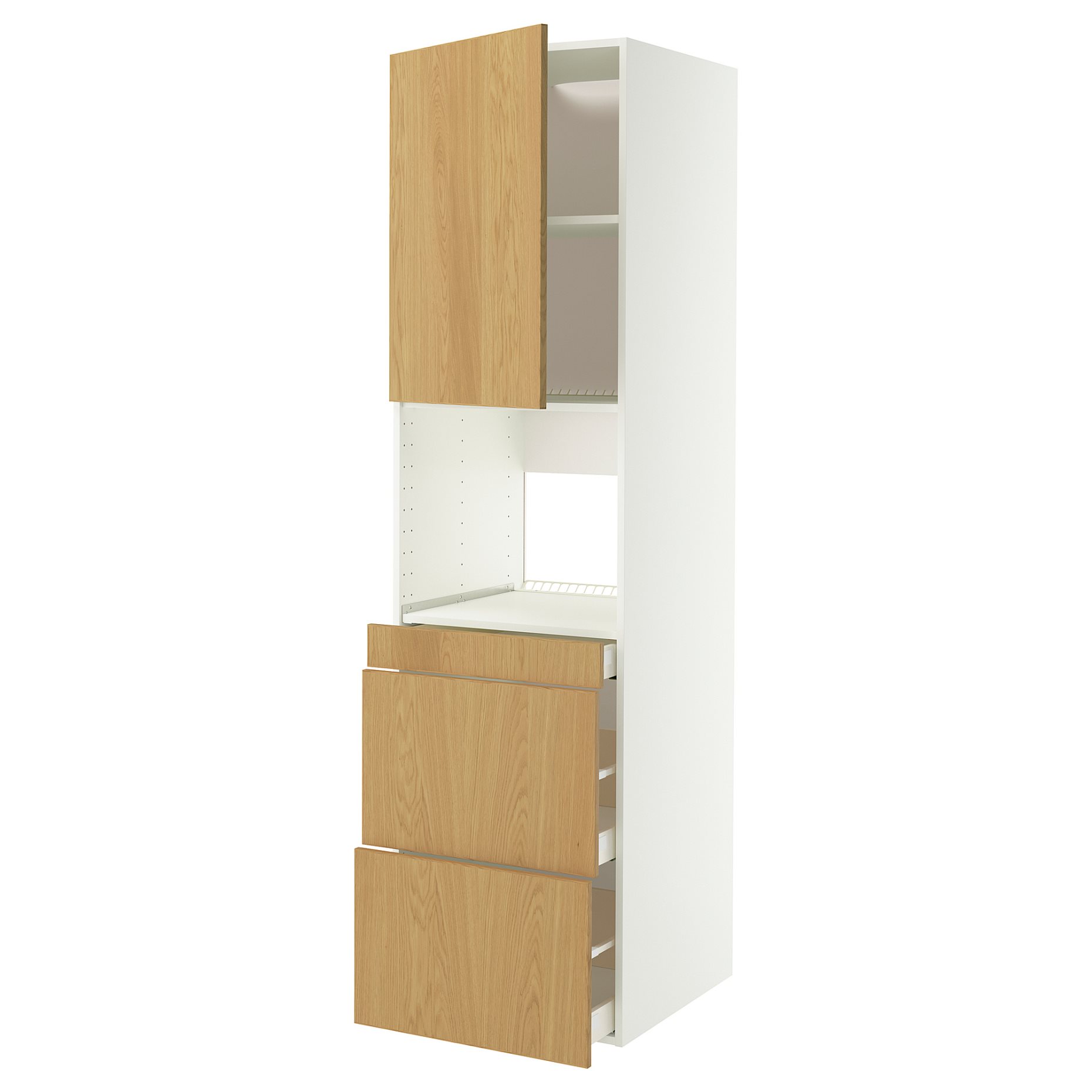 METOD/MAXIMERA, висок шкаф за комби микровълнова, вр./3 чекм., 396.003.79