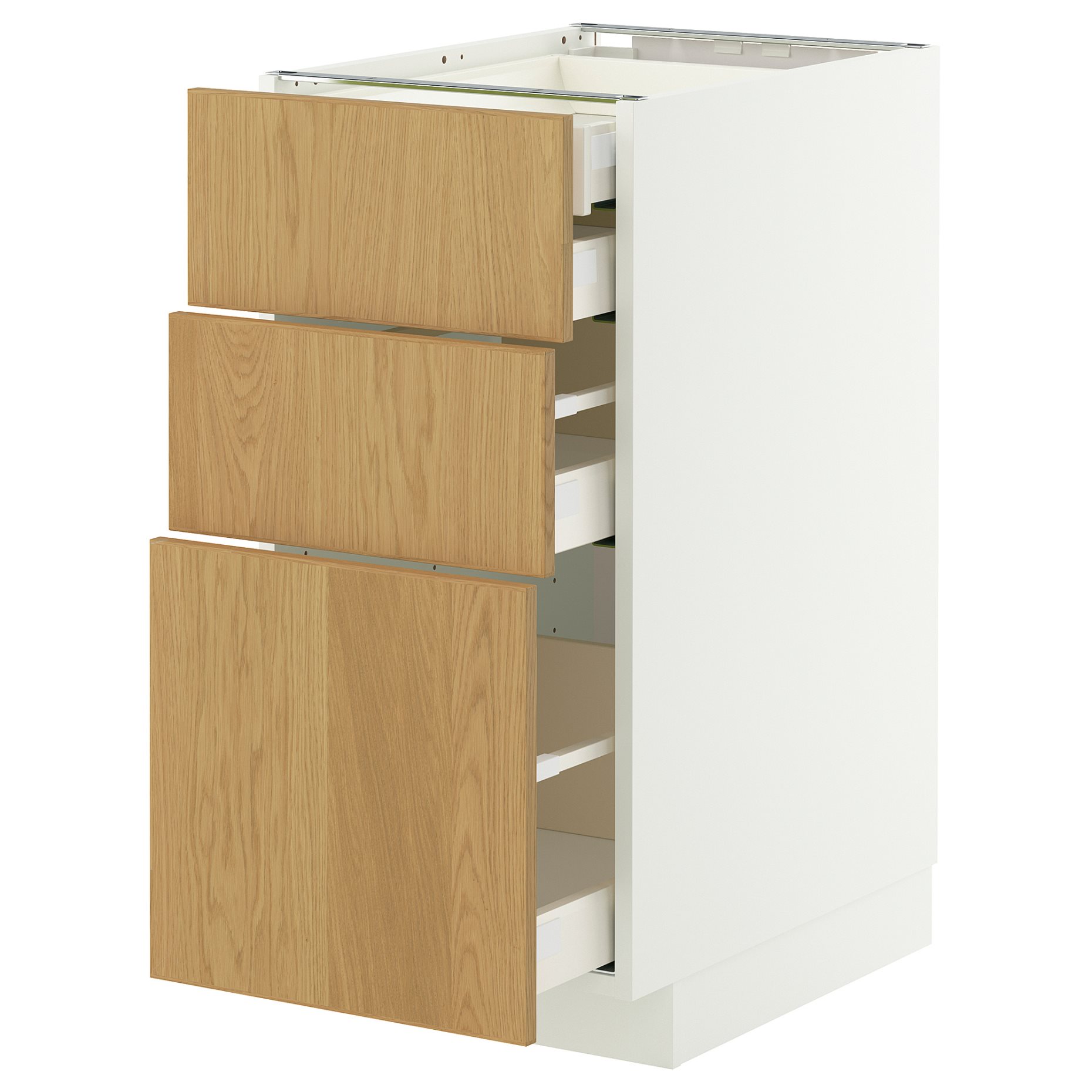 METOD/MAXIMERA, долен шкаф с 3 чела/2 ниски + 1 средно + 1 високо чекм., 396.008.50