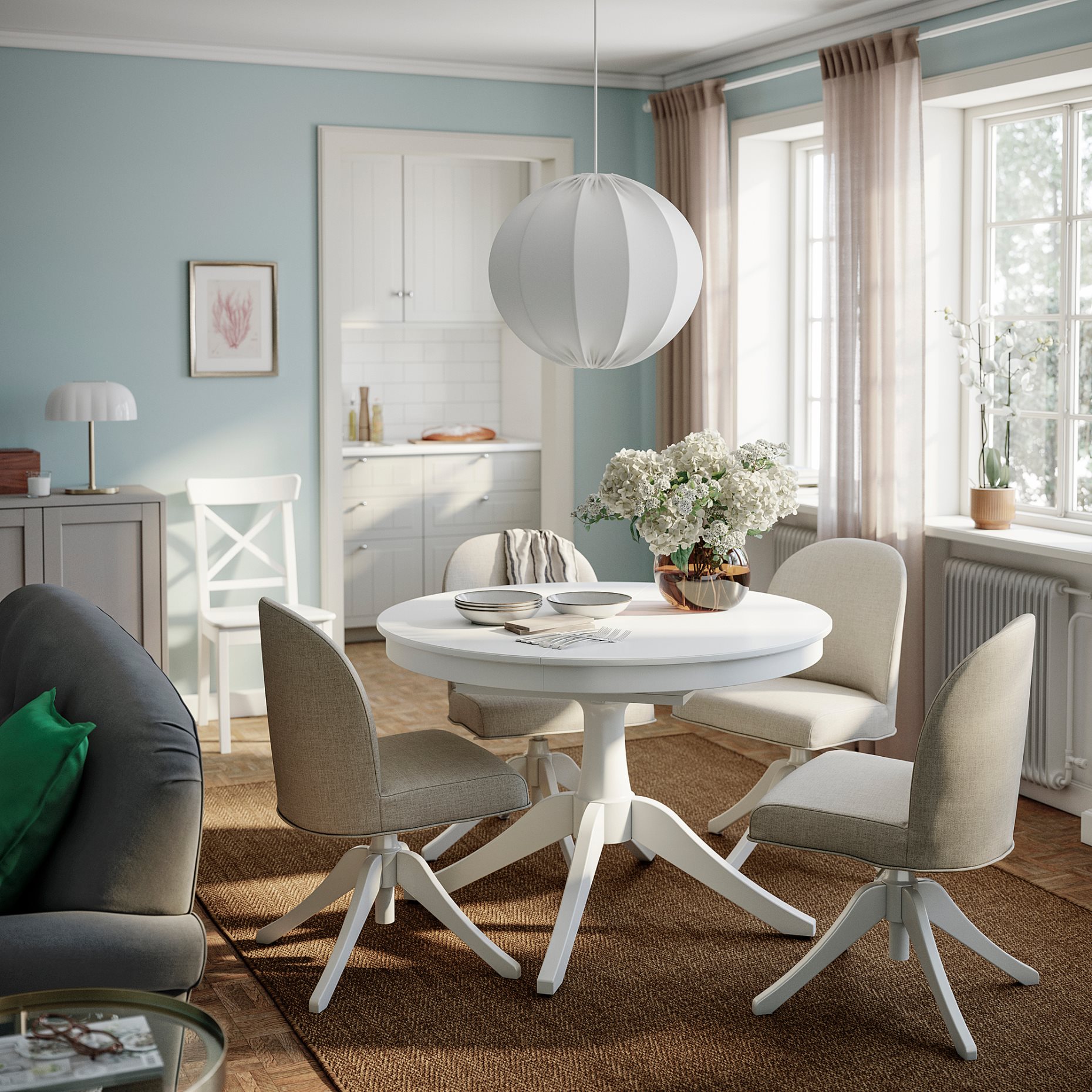 ROSENTORP/ROSENTORP, маса и 4 стола, 396.101.42