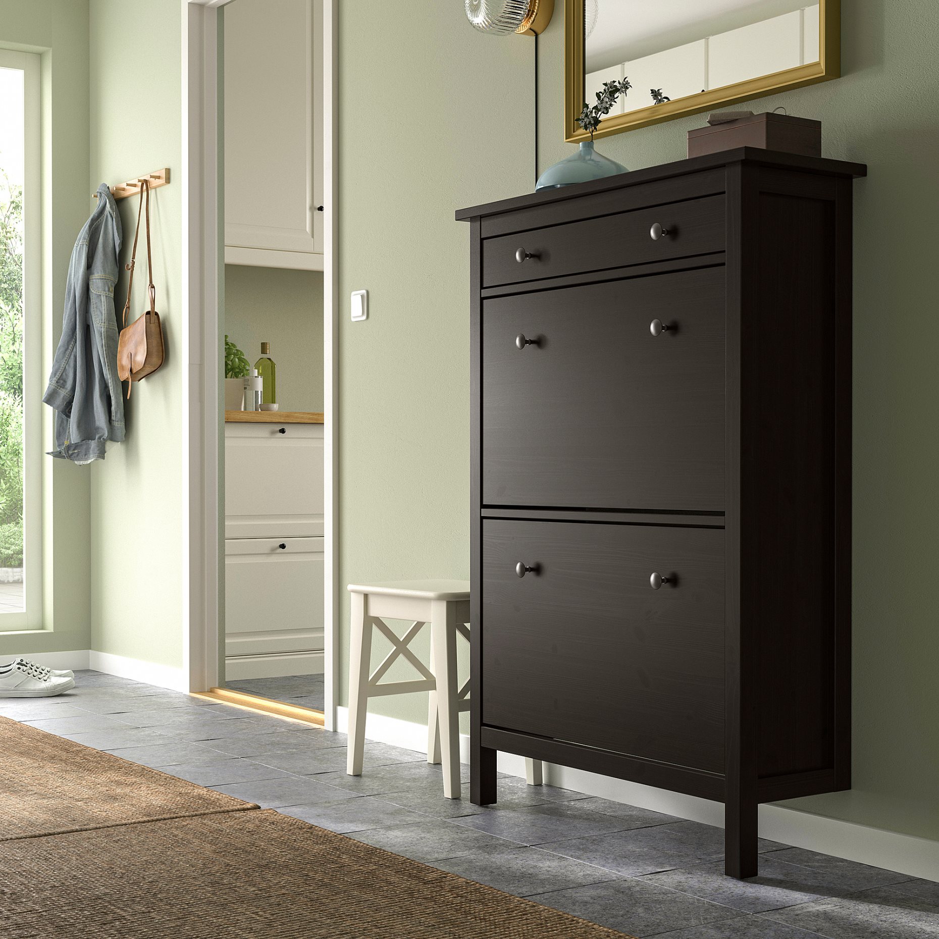 HEMNES, шкаф за обувки с 2 отделения, 402.169.08