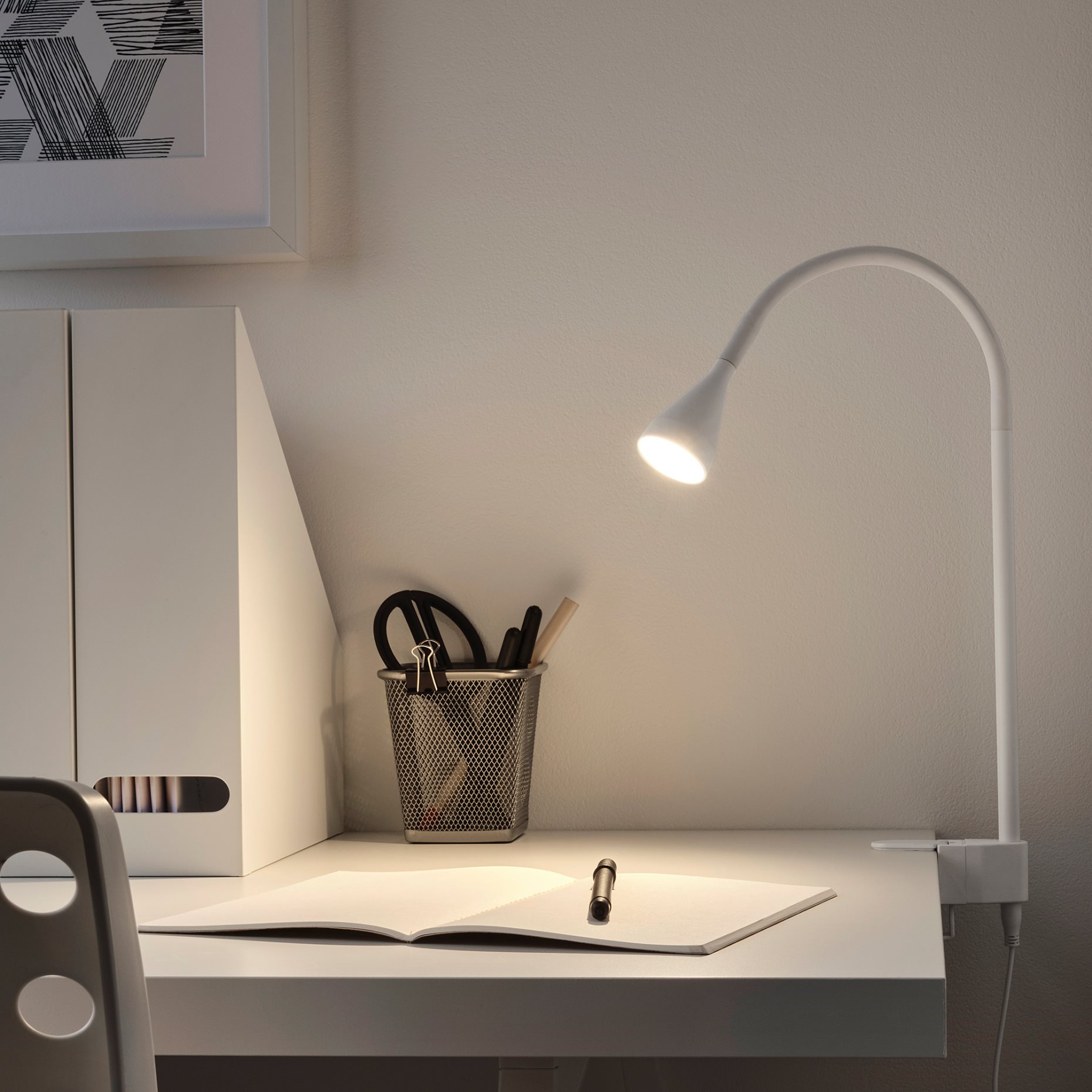NÄVLINGE, LED стенна лампа/спот лампа с щипка, 404.048.91