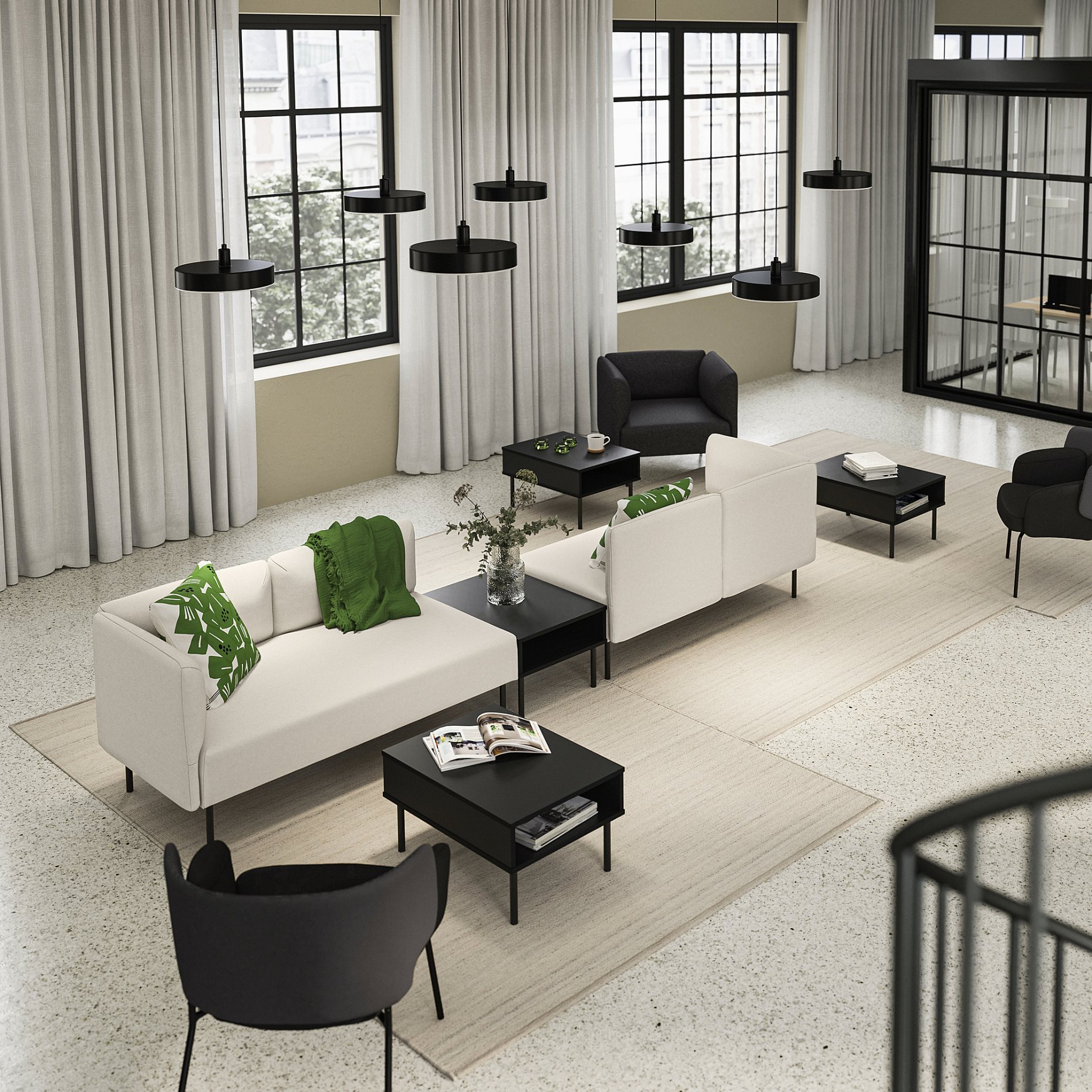 LILLEHEM, 4-местен модулен диван с маса, 495.362.36