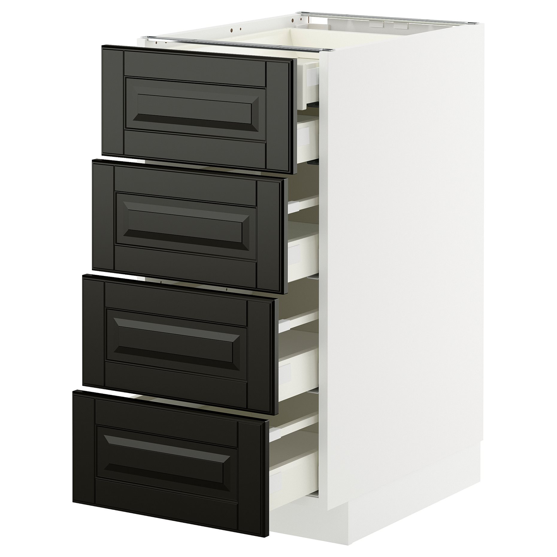 METOD/MAXIMERA, долен шкаф с 4 чела/2 ниски + 3 средни чекмеджета, 495.790.42