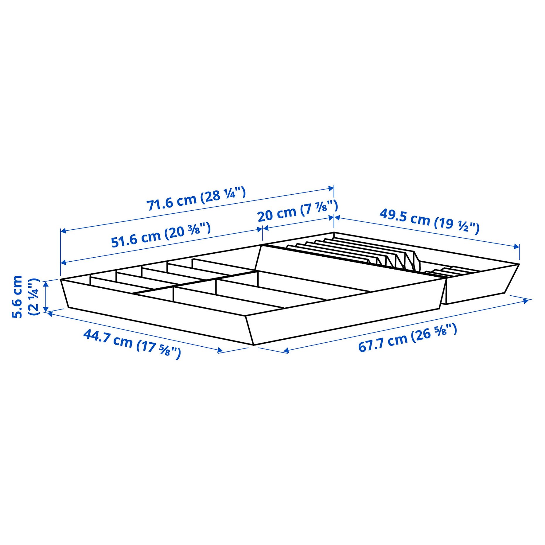 UPPDATERA, поставка за прибори с поставка за нож, 72x50 см, 496.117.87