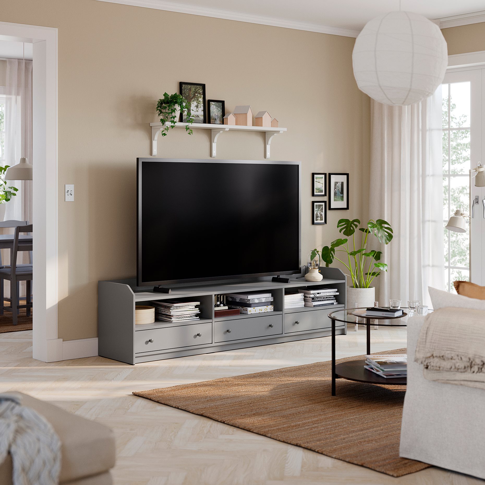 HAUGA, TV шкаф, 206x46x54 см, 505.933.82
