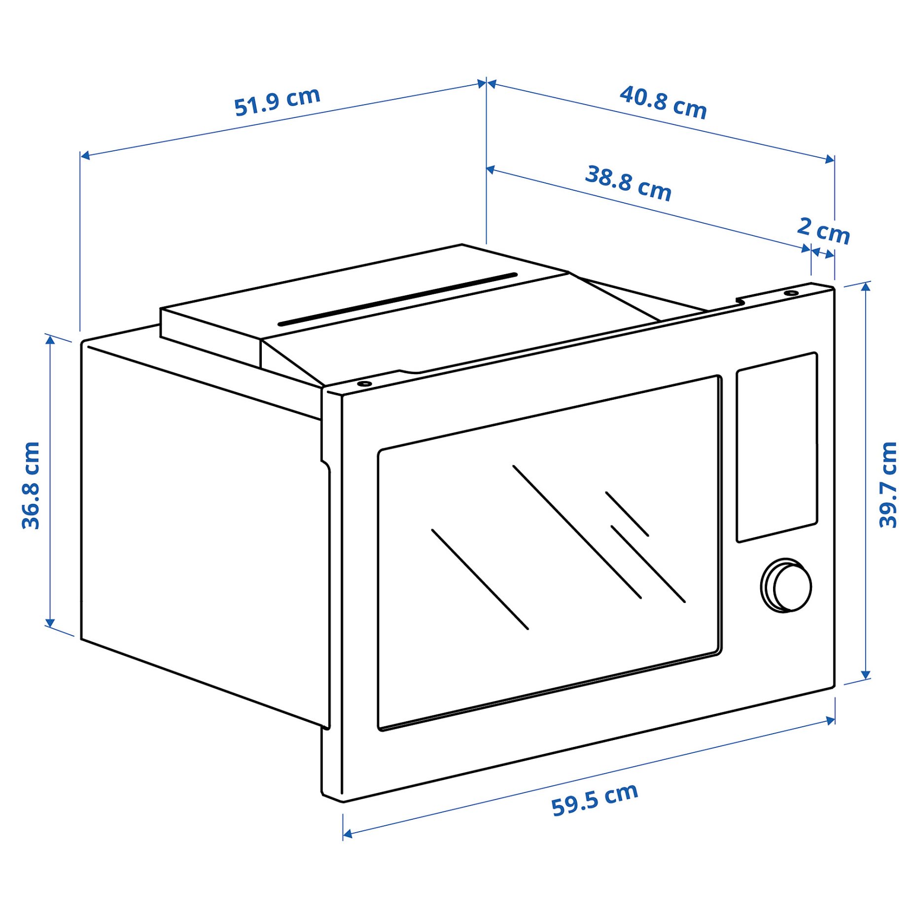 STENABY, микровълнова фурна за вграждане, грил функция, IKEA 500, 506.002.45