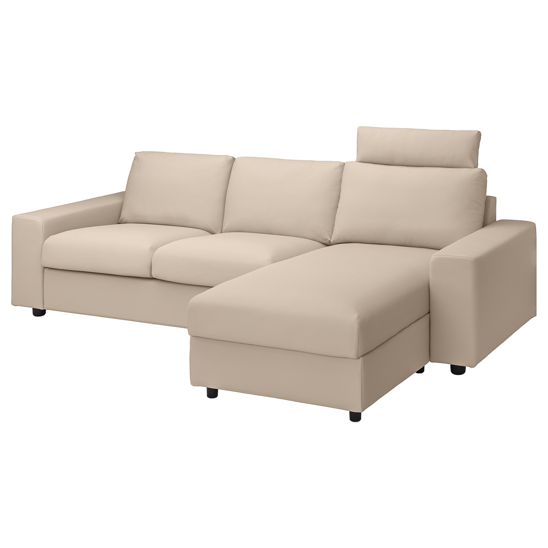 VIMLE, 3-местен диван с лежанка с широки подлакътници с подглавник, 594.014.11