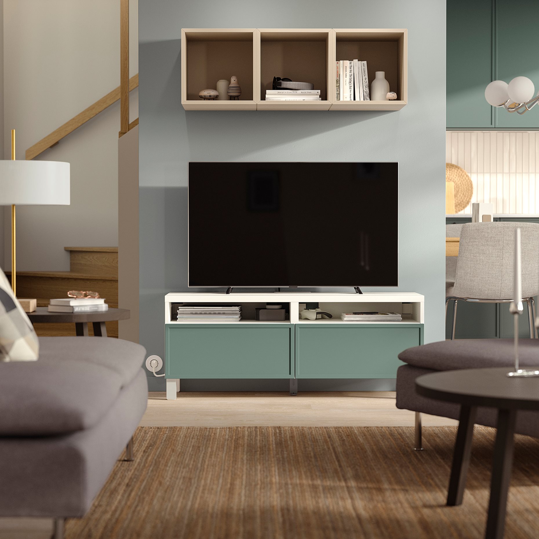 BESTÅ, TV шкаф с чекмеджета, 595.973.71