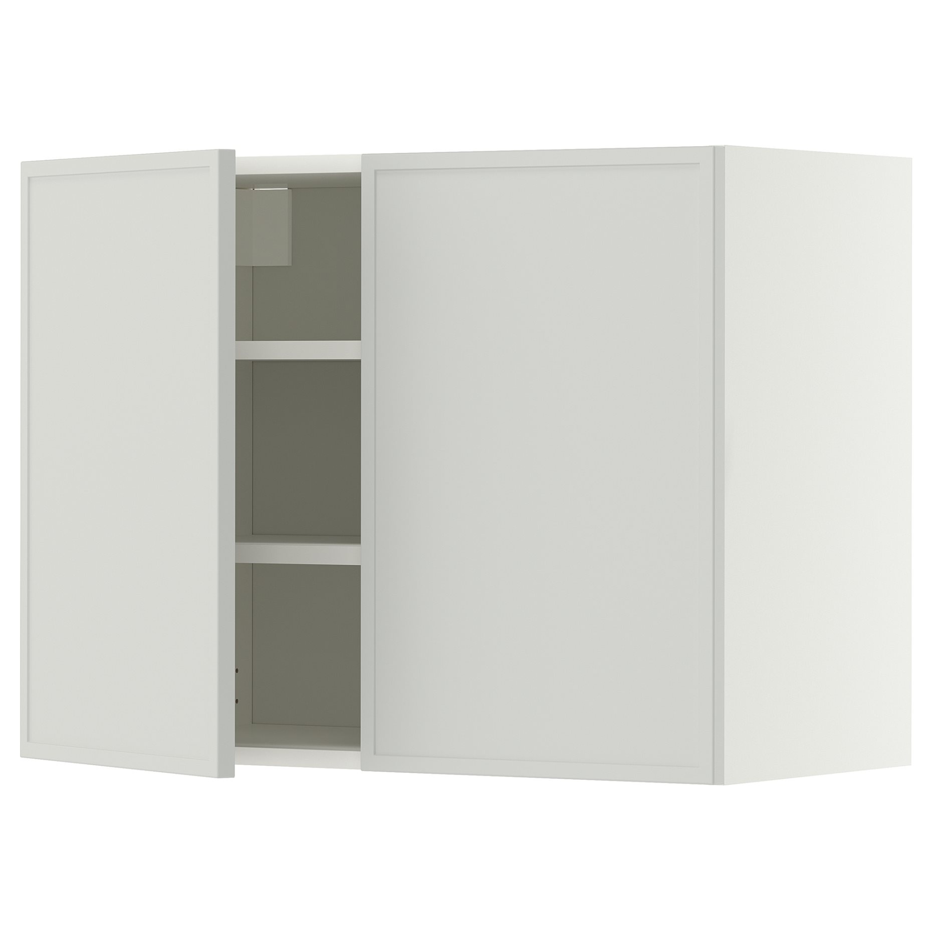 METOD, стенен шкаф с рафтове/2 вратички, 80x60 см, 596.061.01