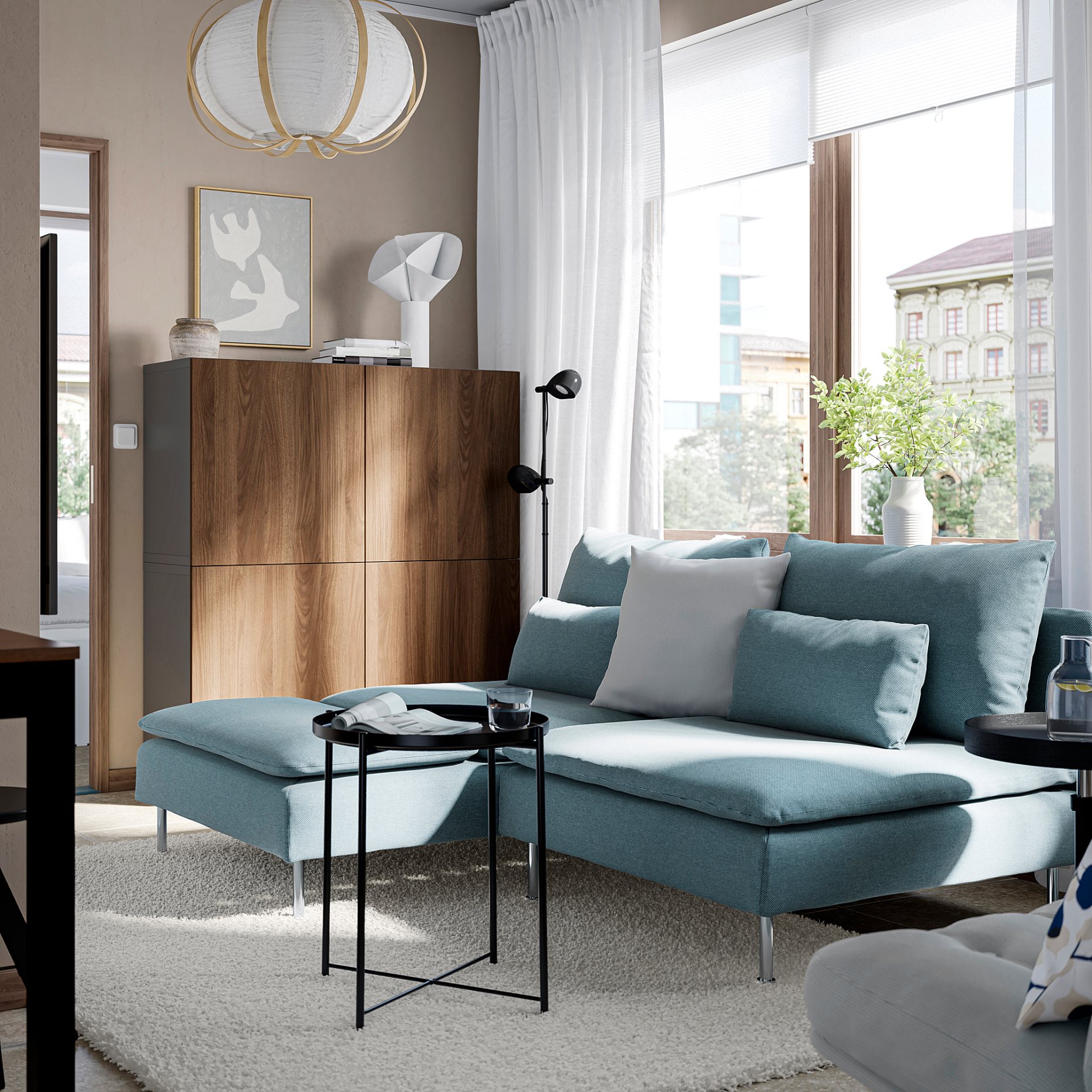 SÖDERHAMN, 2-местен диван с лежанка, 596.217.62