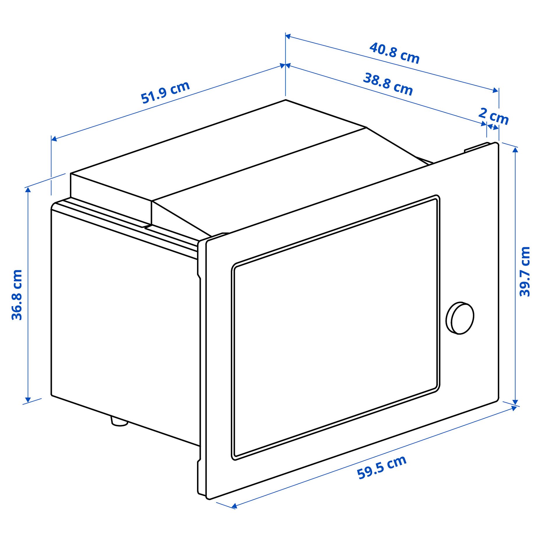 SPJUTBO, микровълнова фурна за вграждане, грил функция, IKEA 500, 606.002.78