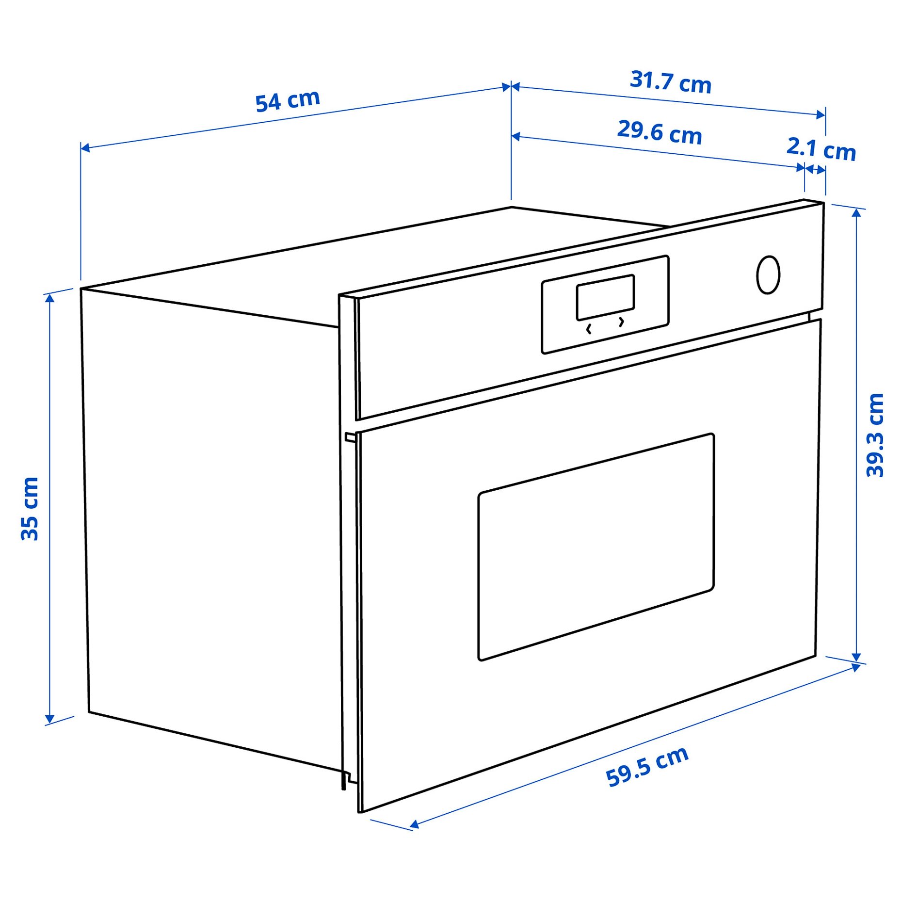 SPJUTBO, микровълнова фурна за вграждане, IKEA 300, 606.068.26