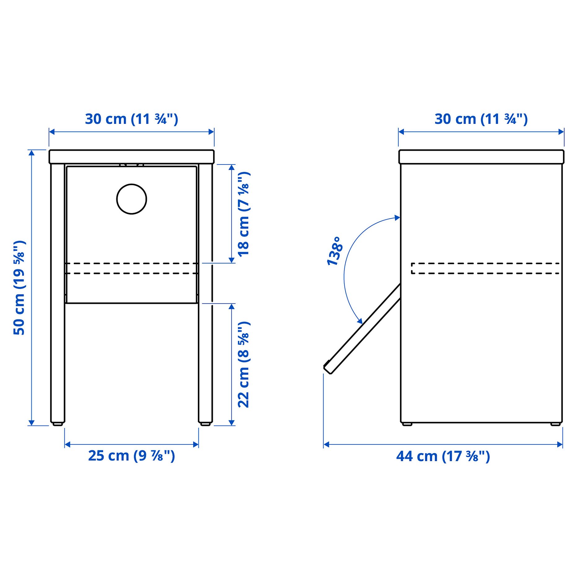 IKEA PS 2026, Нощно шкафче, 30x30x50 см, 606.199.42