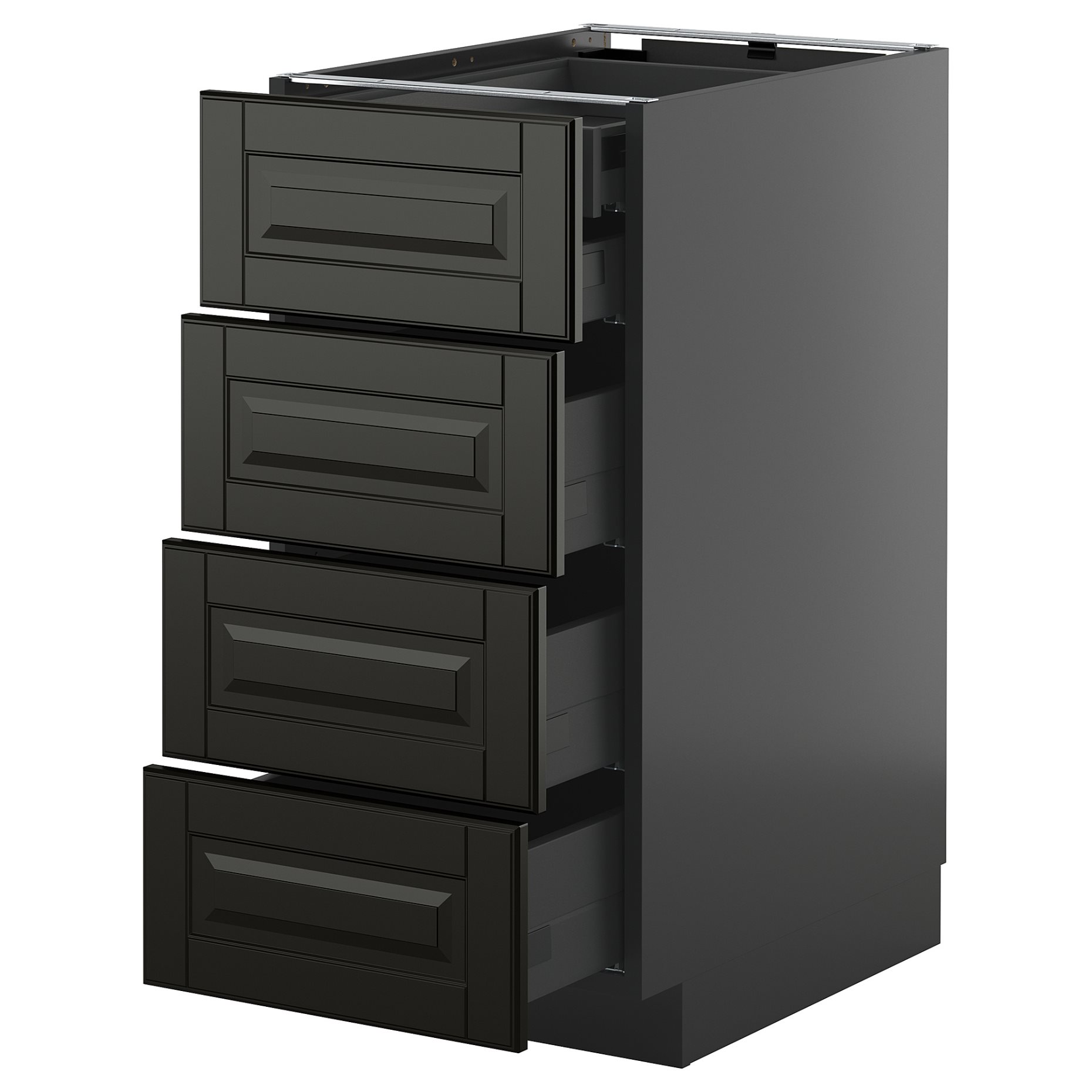 METOD/KNIVSHULT, долен шкаф с 4 чела/2 ниски + 3 средни чекмеджета, 695.894.03
