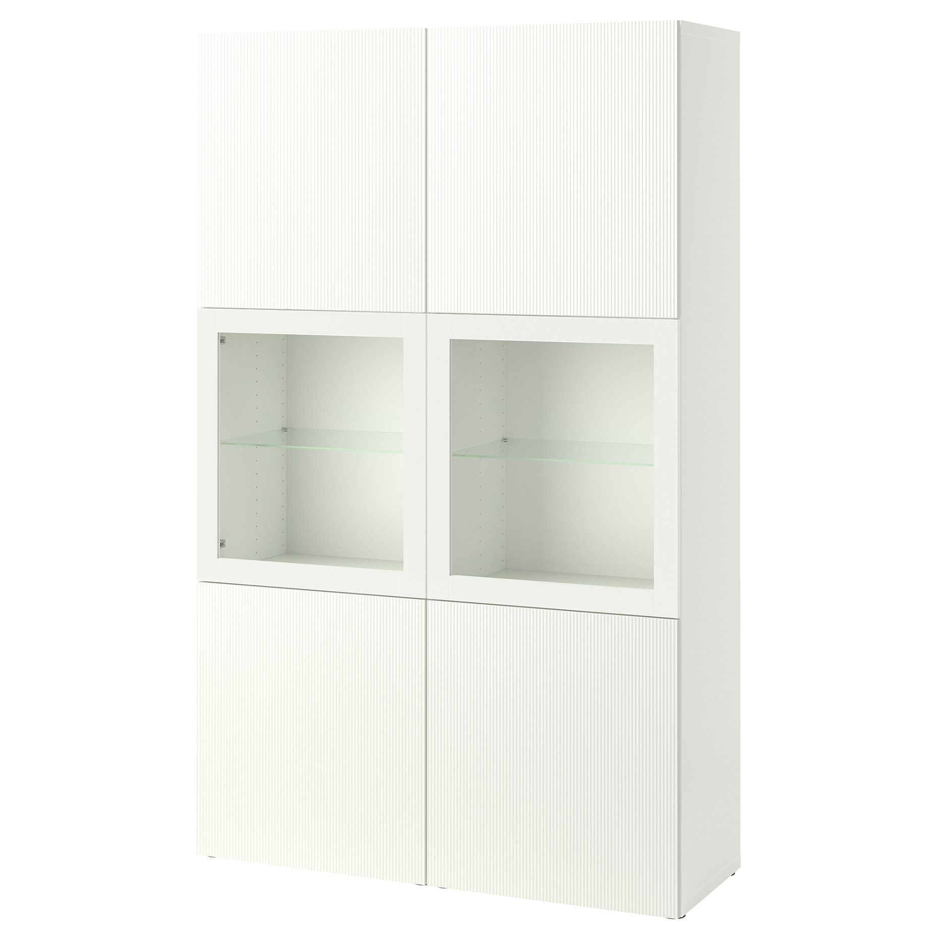 BESTÅ, комбинация със стъклени вратички, 120x42x193 см, 695.978.46