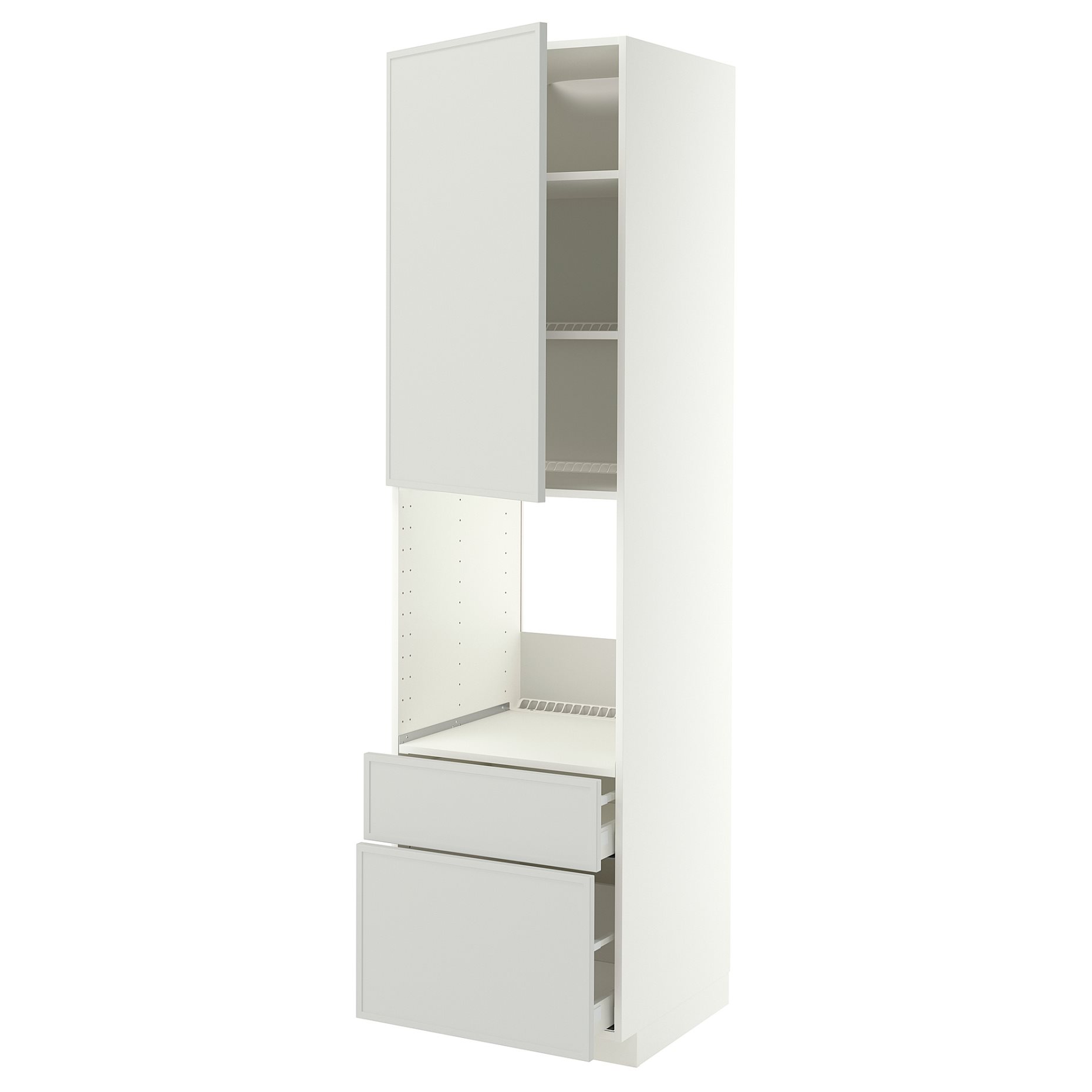 METOD/MAXIMERA, висок шкаф за фурна + вр./2 чела/1 ср./1 вис. чекм., 60x60x220 см, 696.062.85