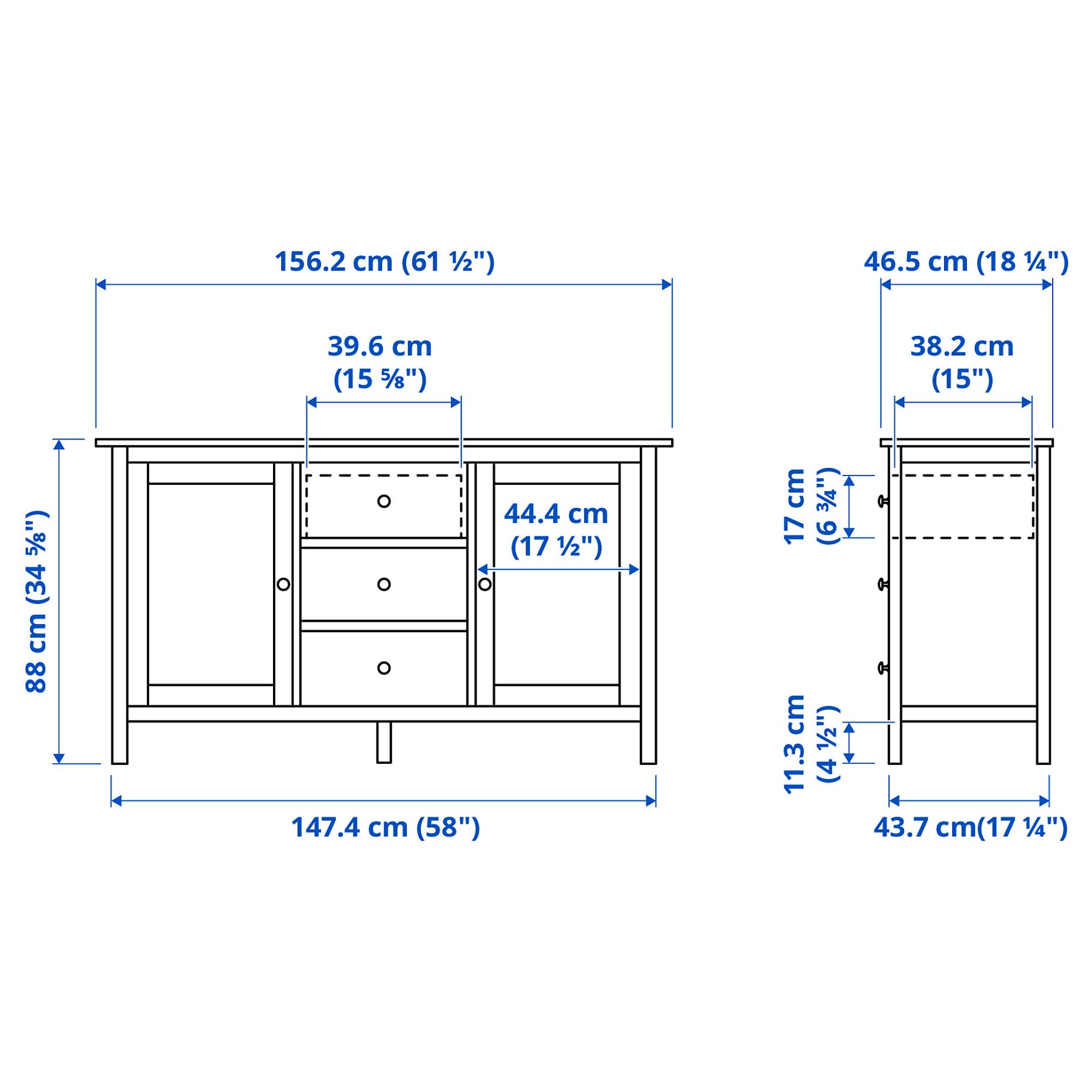 HEMNES, бюфет, 157x88 см, 704.762.59