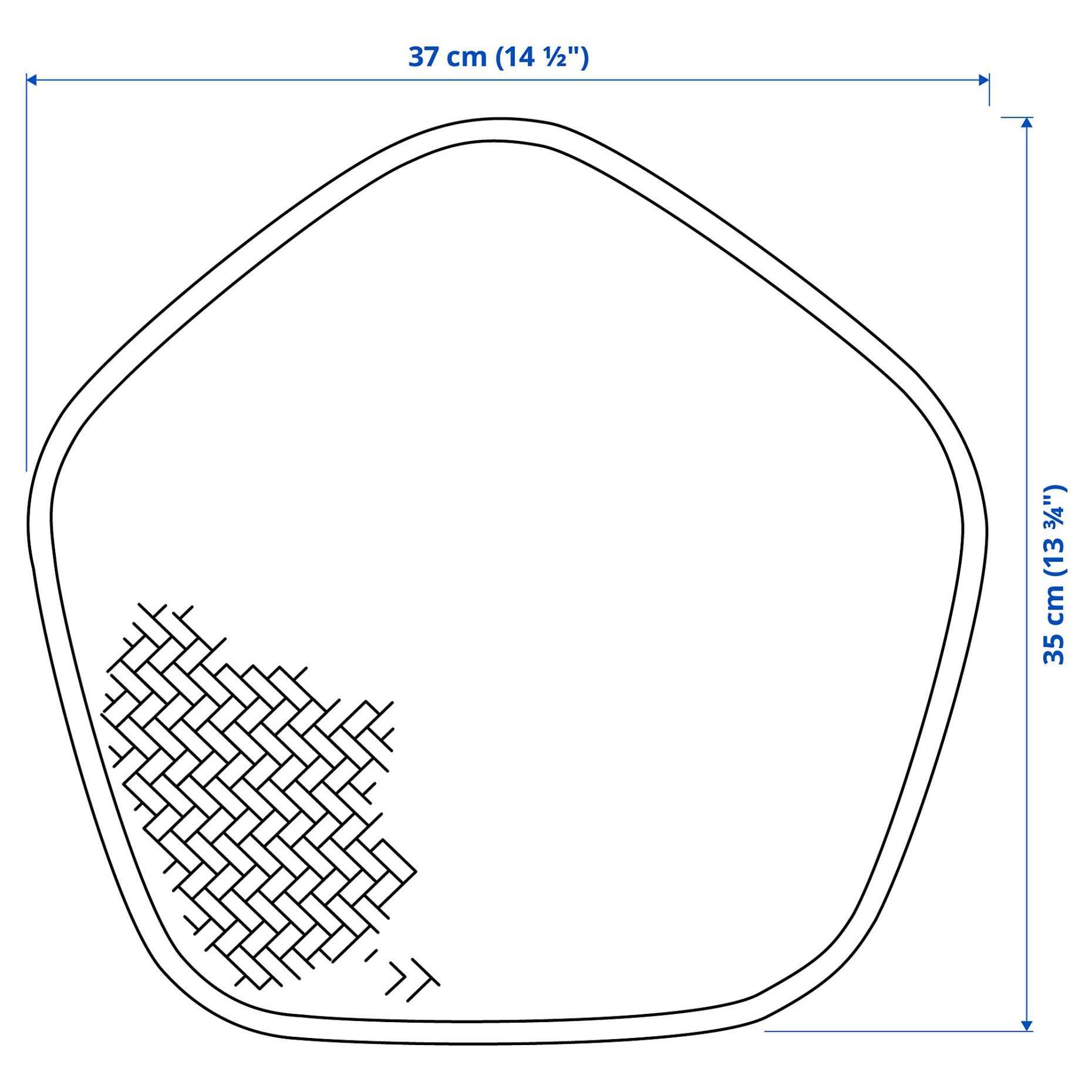 PADDFISK, подложка за маса, ръчно изработено, 37x35 см, 705.277.77