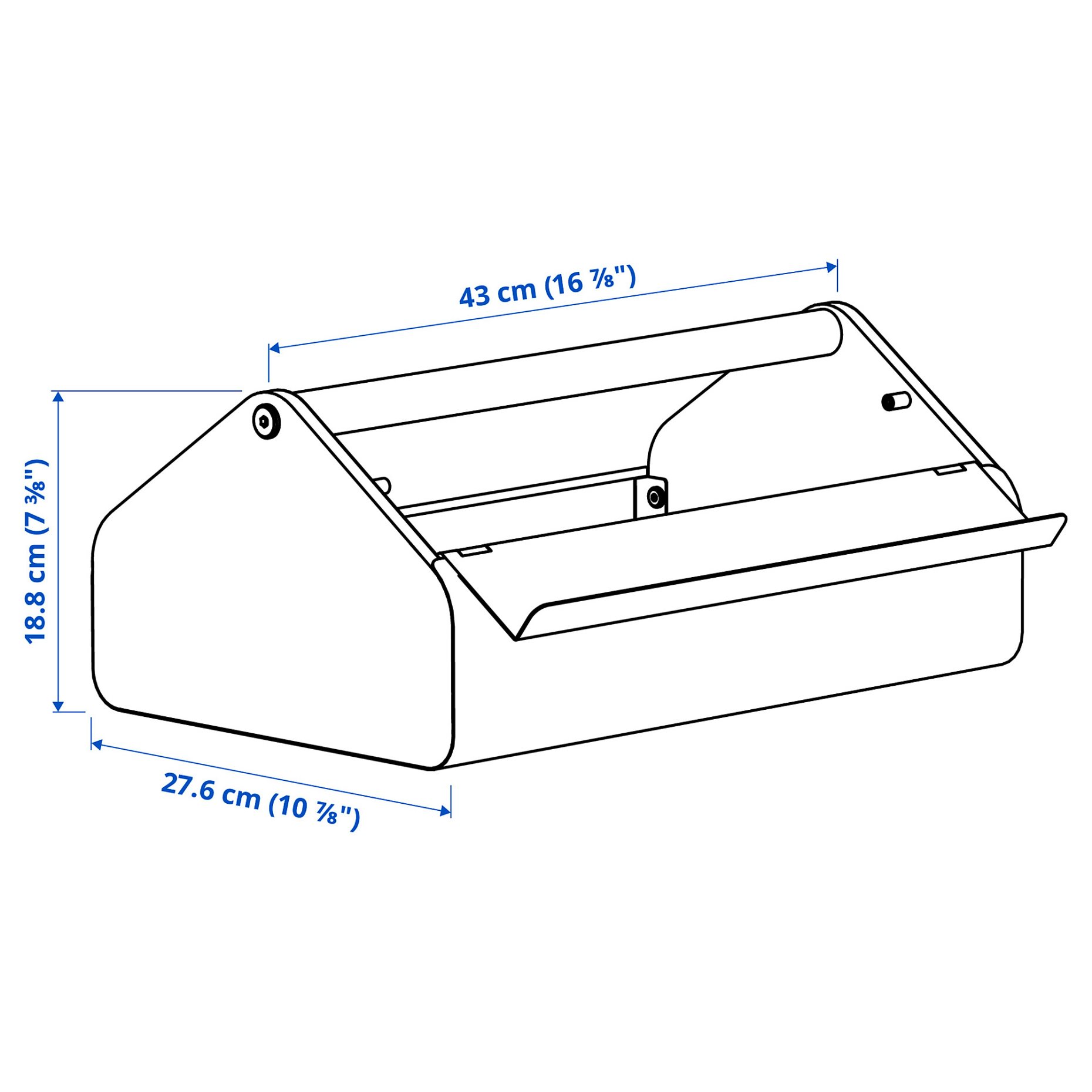 YXSTABY, гейминг поставка за лаптоп с място за съхр., 43x27x18 см, 706.199.94