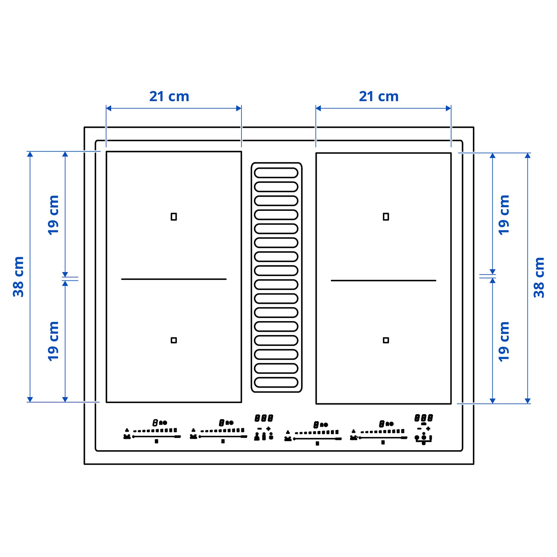TÄCKNAN, индукц. котлон/вграден аспиратор, 83 см, IKEA 500, 806.072.88
