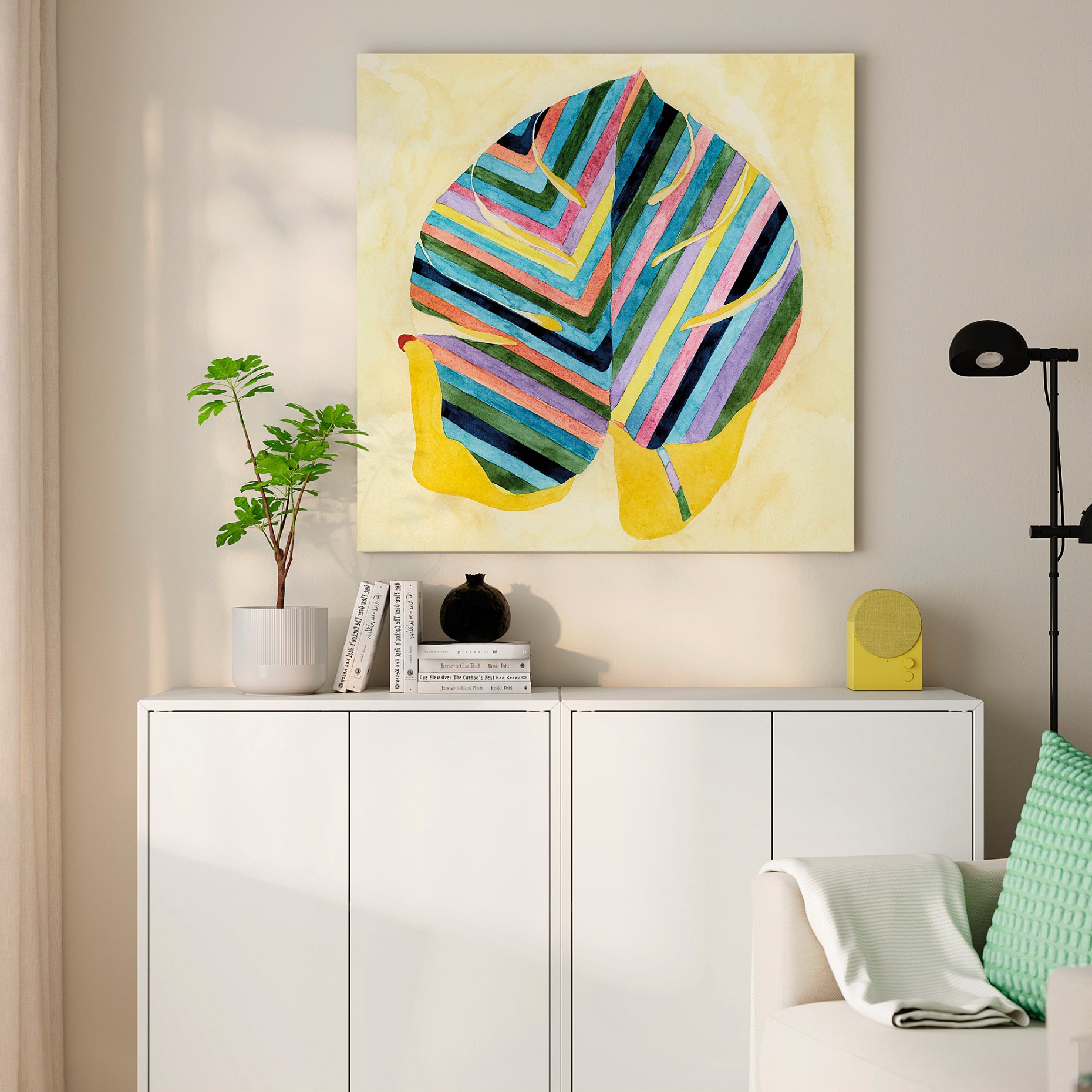 PJÄTTERYD, картина, "Листо на ивици", 90x90 см, 806.234.48