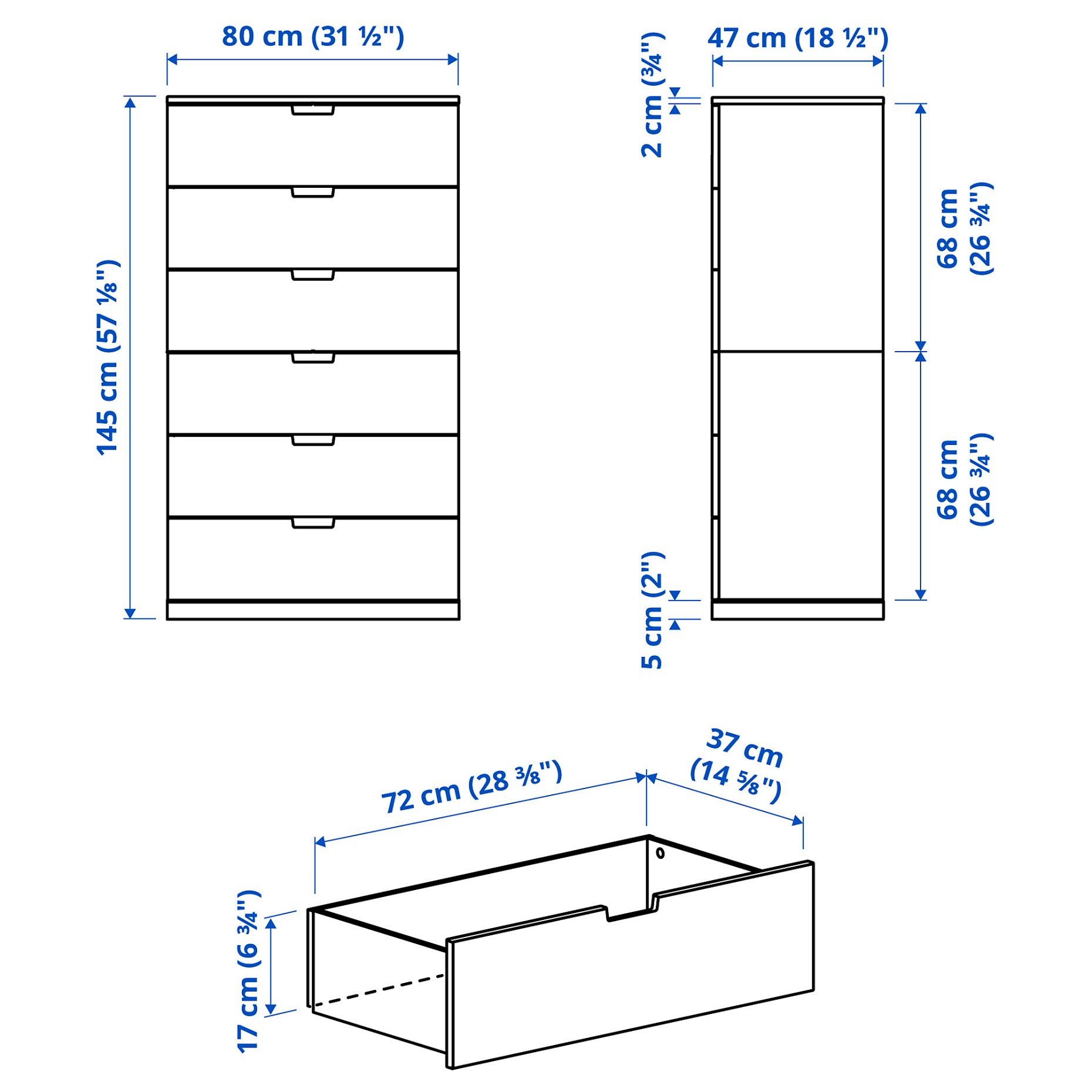 NORDLI, скрин с 6 чекмеджета, 892.394.99