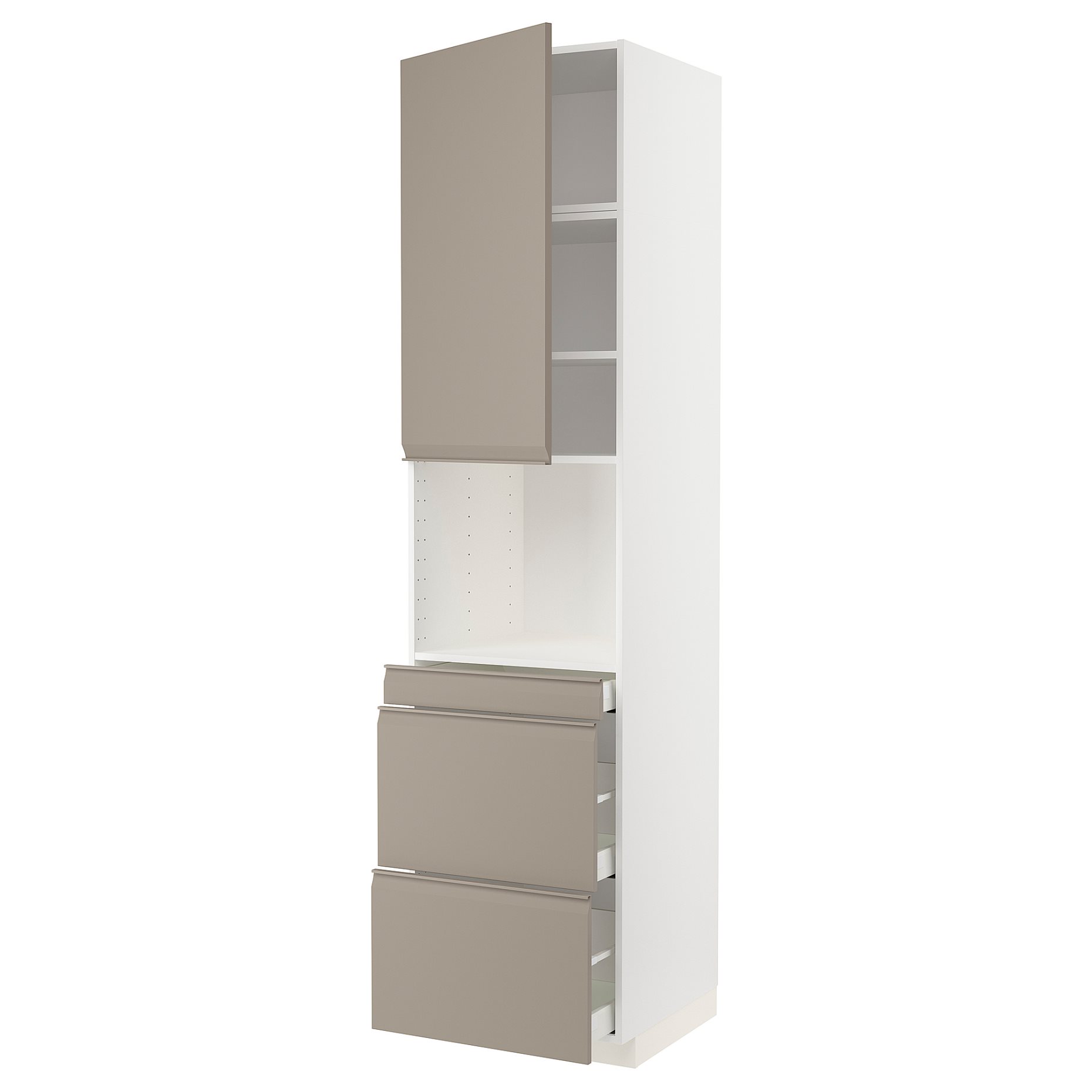 METOD/MAXIMERA, висок шкаф за комби микро, врата/3 чекм., 894.917.59