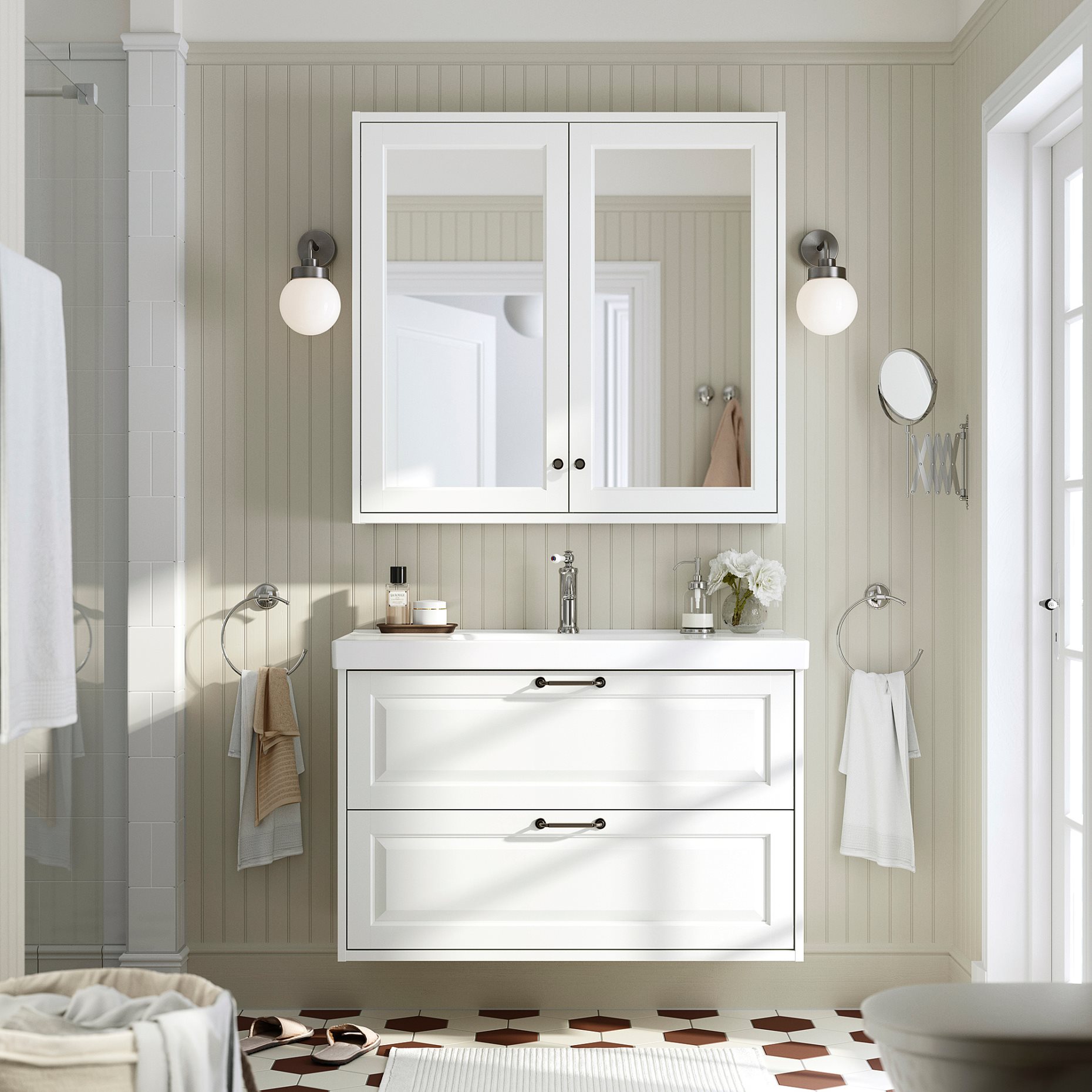 TANNFORSEN/ORRSJON, шкаф за мивка + чекмеджета/мивка/смесител, 895.213.32