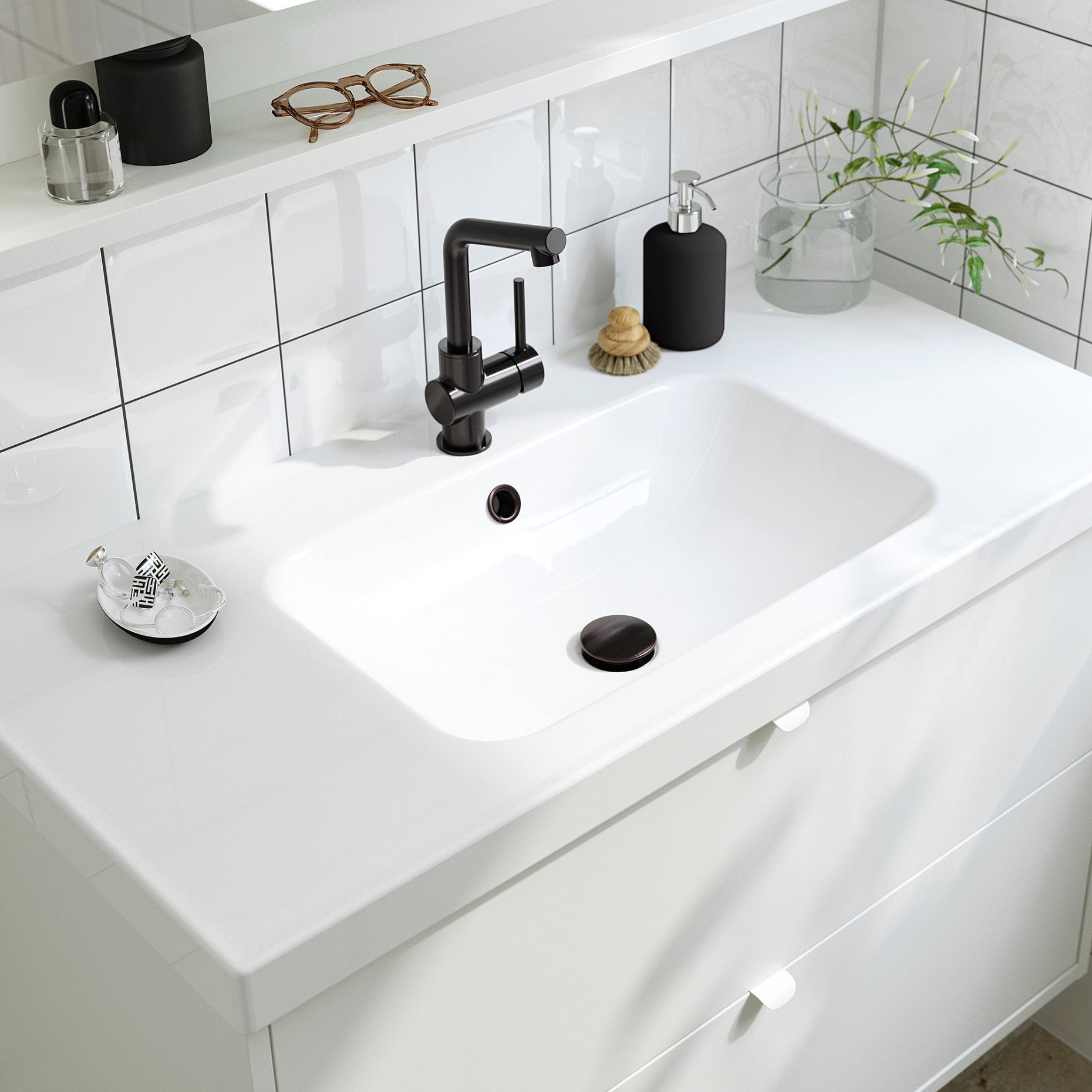 TANNFORSEN/ORRSJON, шкаф за мивка + чекмеджета/мивка/смесител, 895.213.32