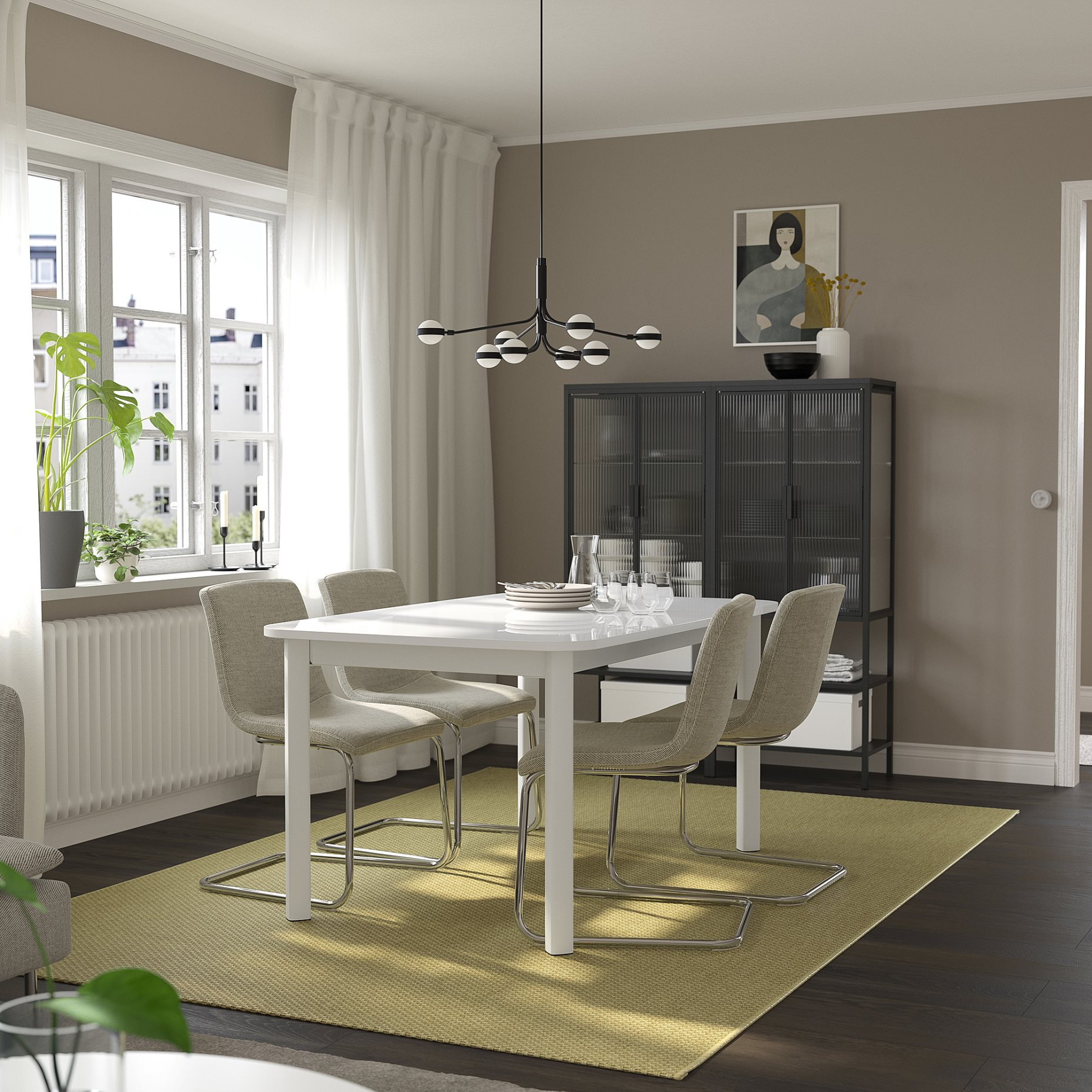 STRANDTORP/LUSTEBO, маса и 4 стола, 895.689.37