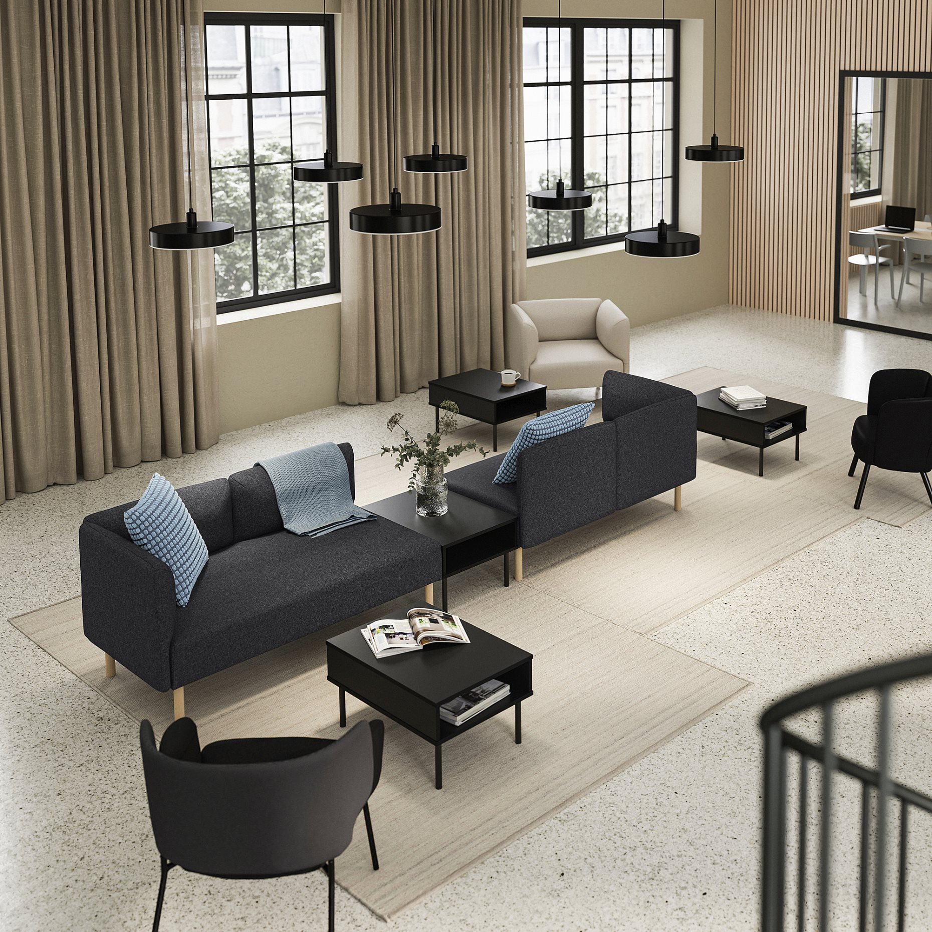 LILLEHEM, 4-местен модулен диван с маса, 895.697.53