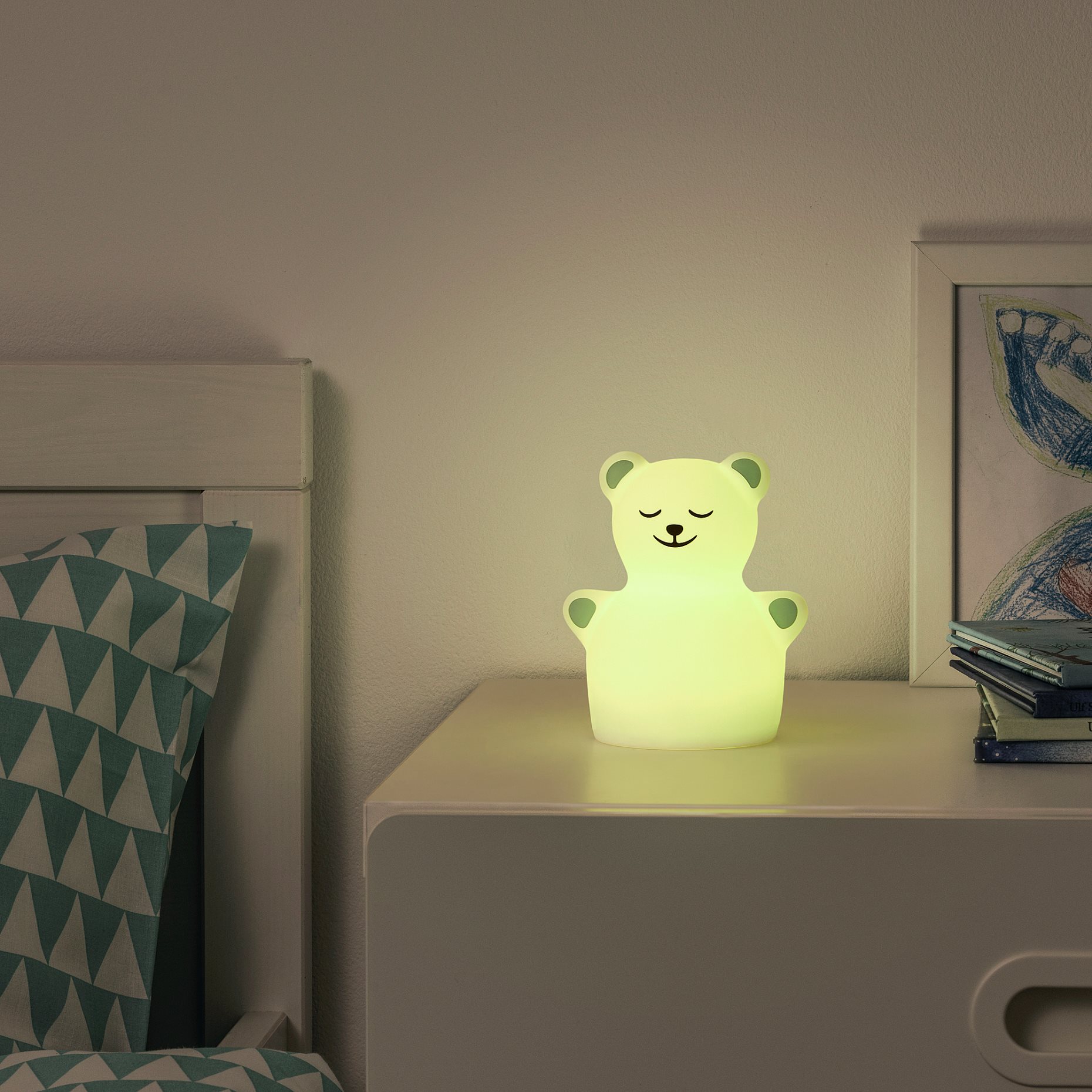 TÖVÄDER, LED нощна лампа, мечка, на батерии, 905.169.14