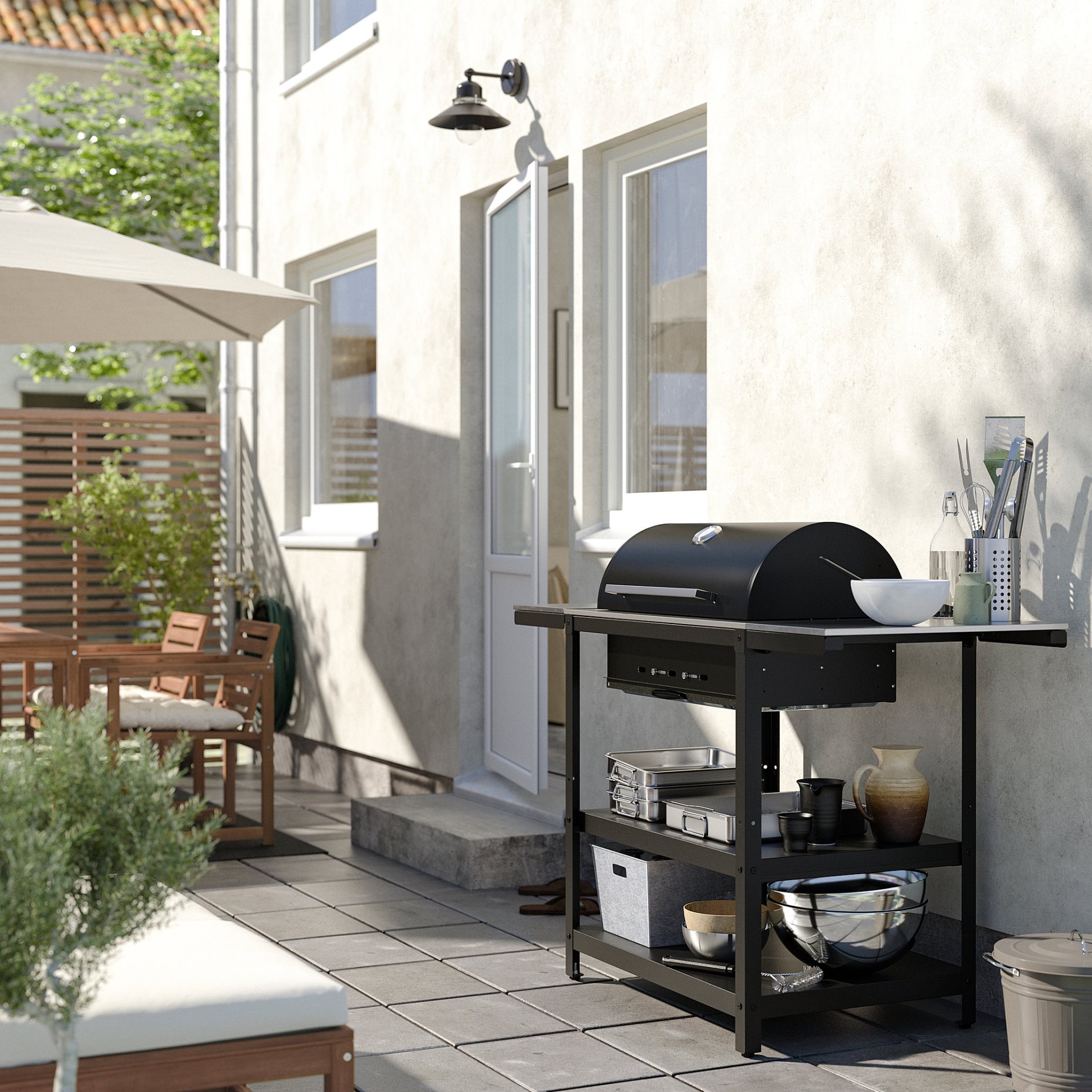 GRILLSKÄR, барбекю на въглища с 2 маси, на открито, 994.952.24