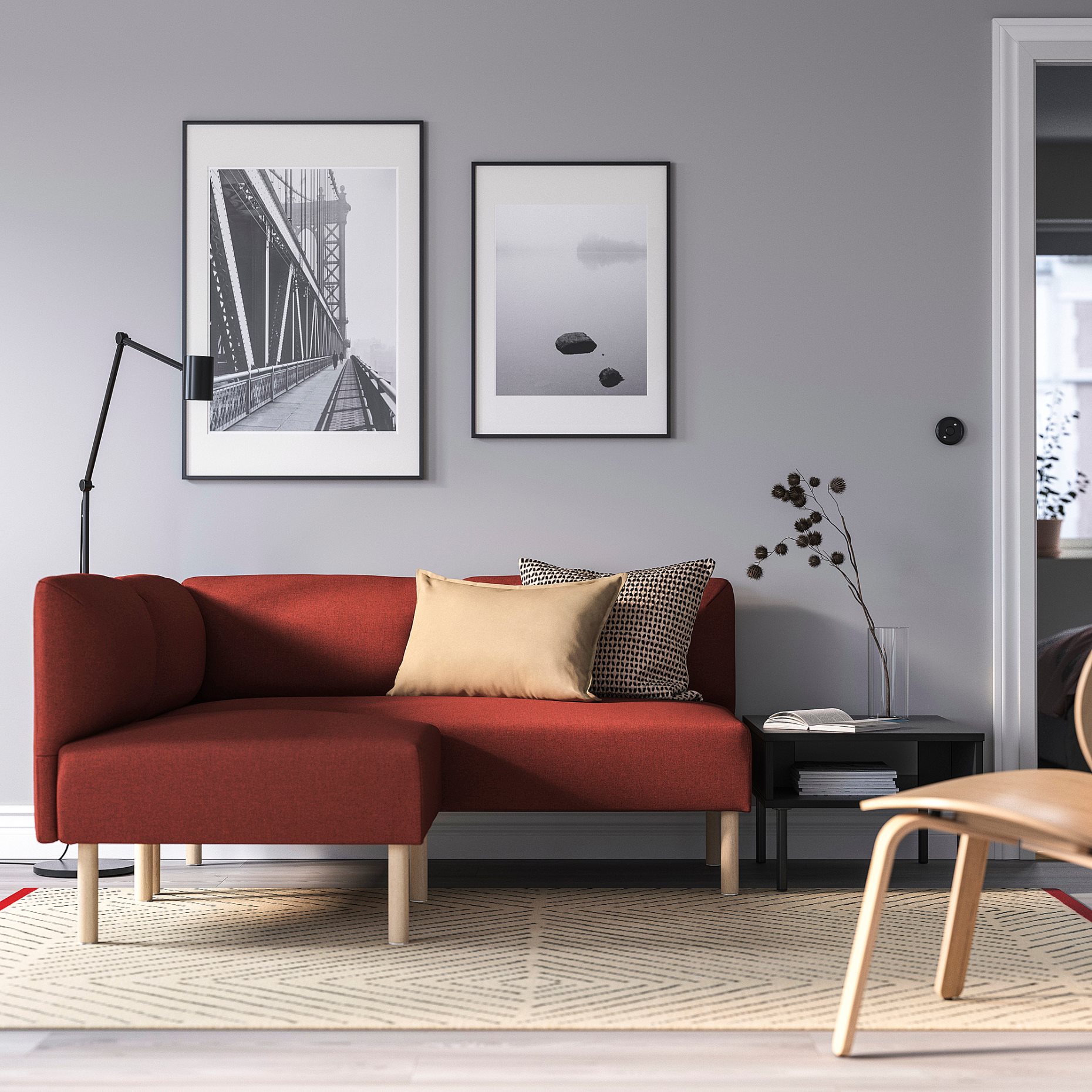 LILLEHEM, 2-местен модулен ъглов диван, 995.362.91